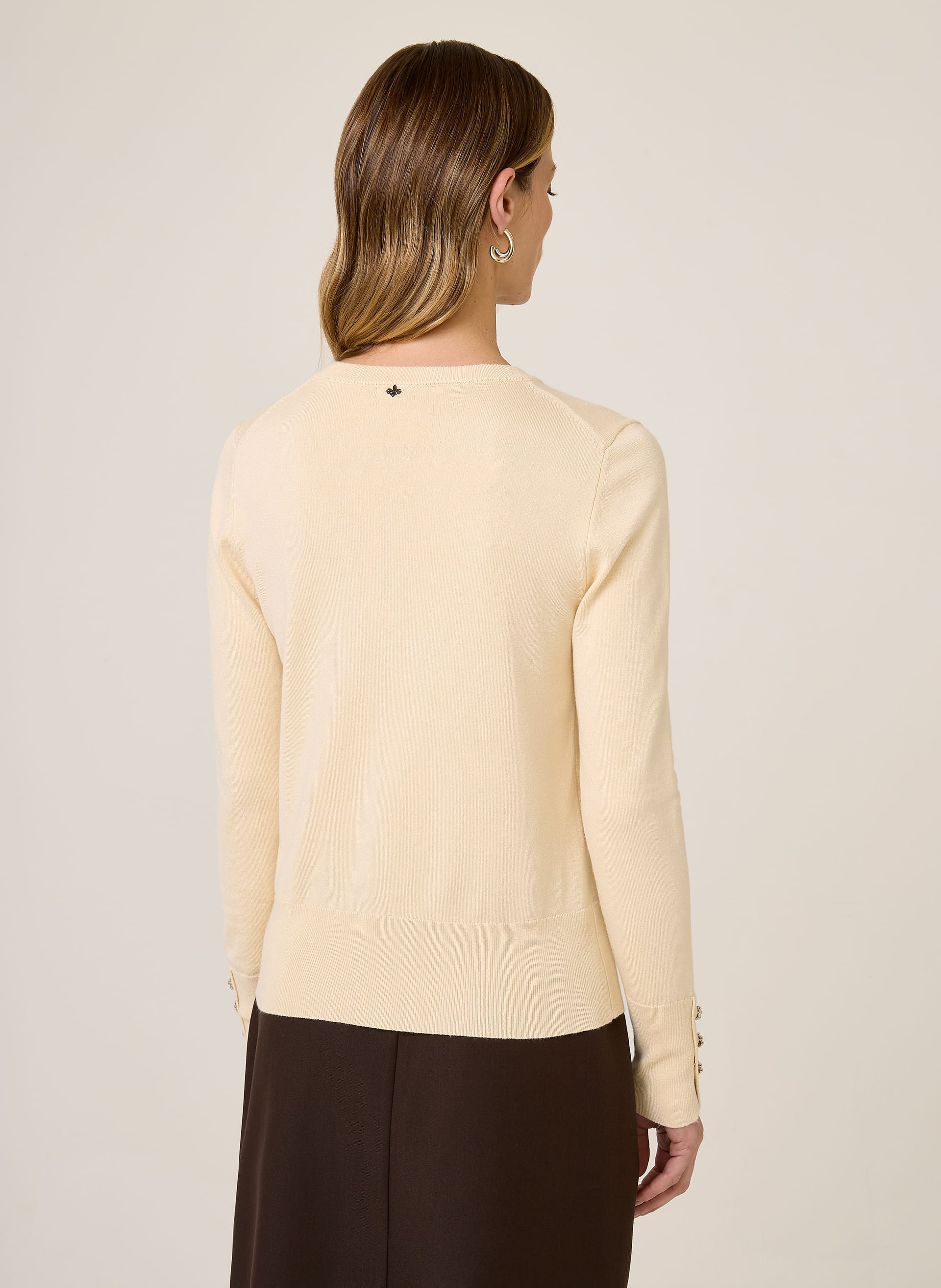 Blusa Tricot Lina Dudalina Feminina Manga Longa Amarelo Claro Confortável