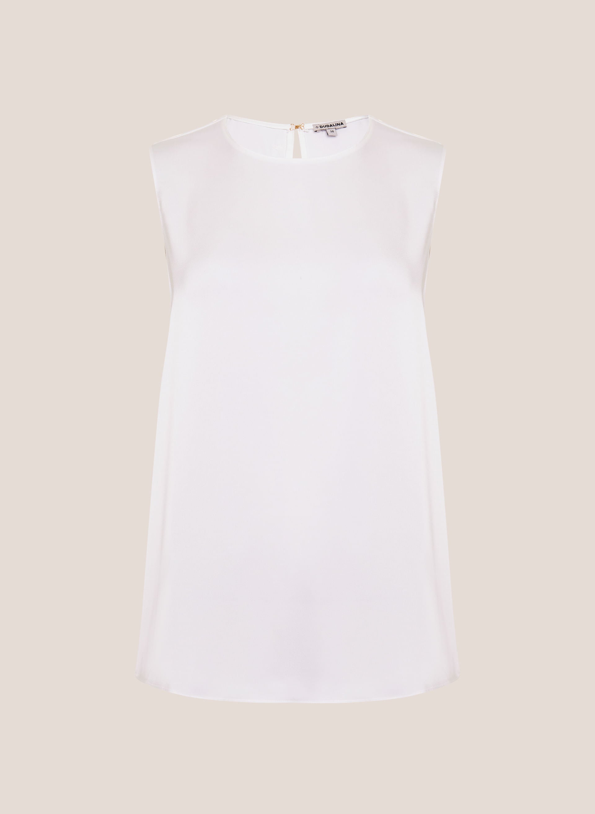 Blusa Reta Sem Manga Aline Feminina Elegante Off White