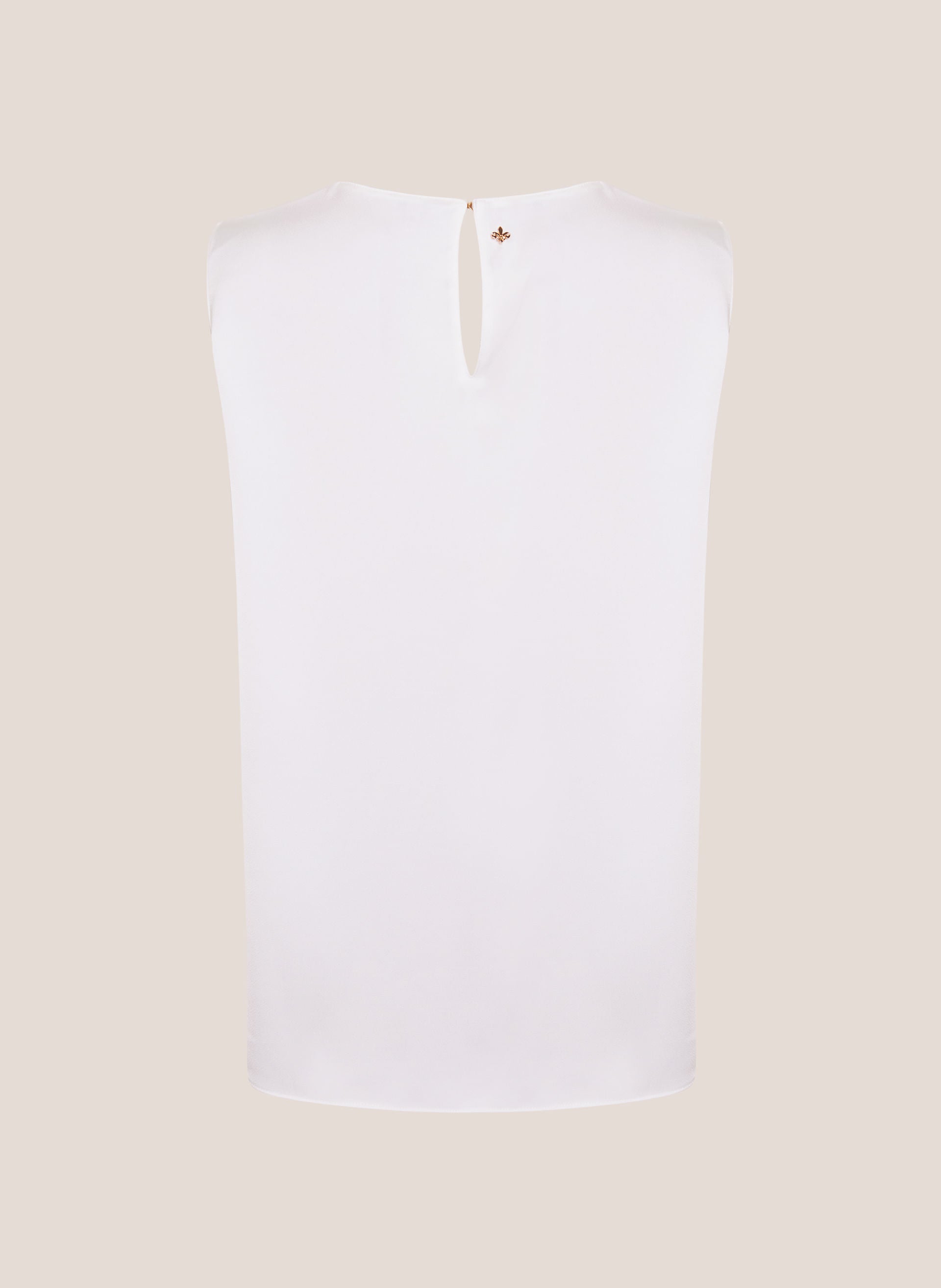 Blusa Reta Sem Manga Aline Feminina Elegante Off White