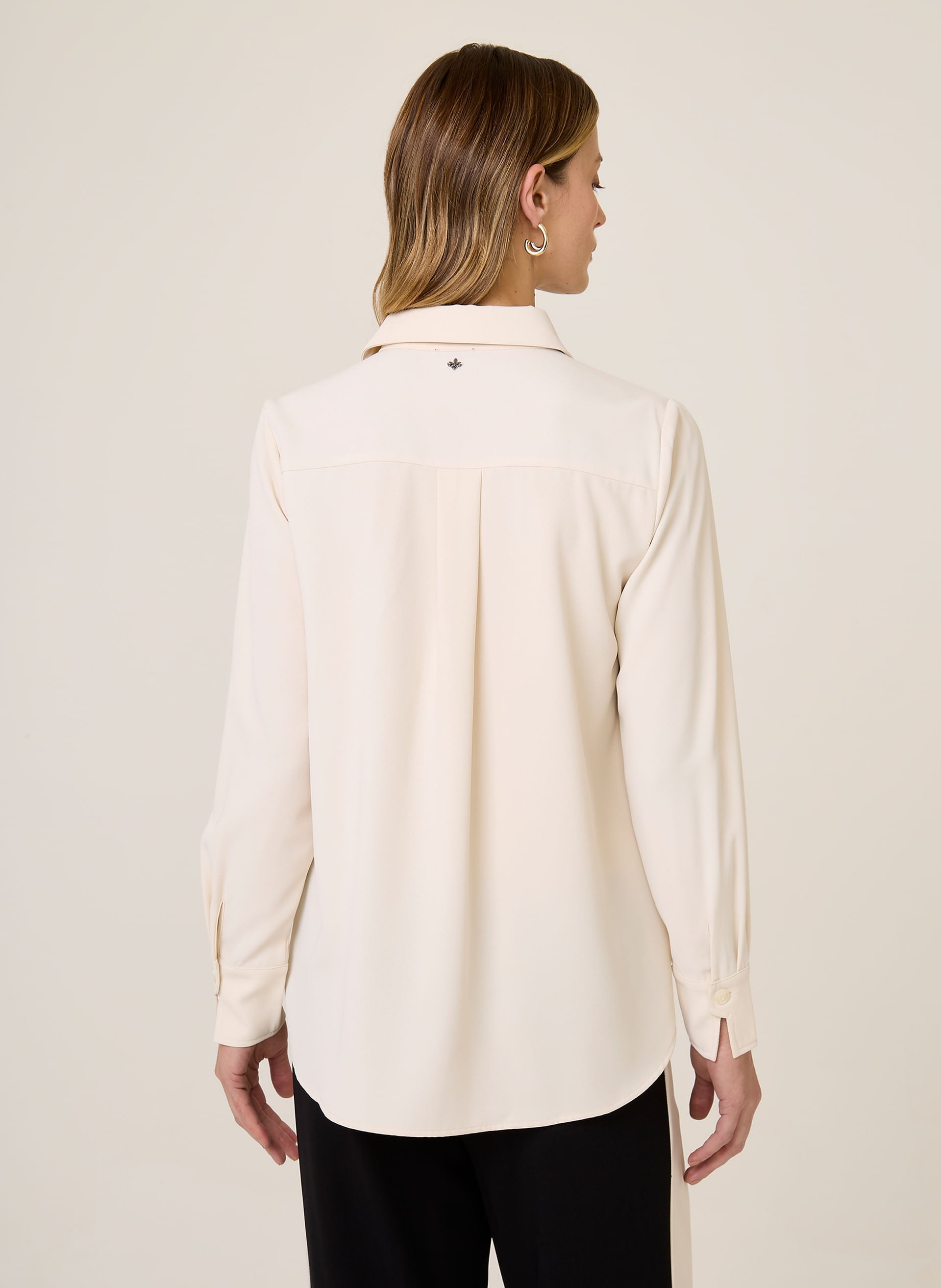 Camisa Feminina Regular Fit Luiza Dudalina Off White Elegante