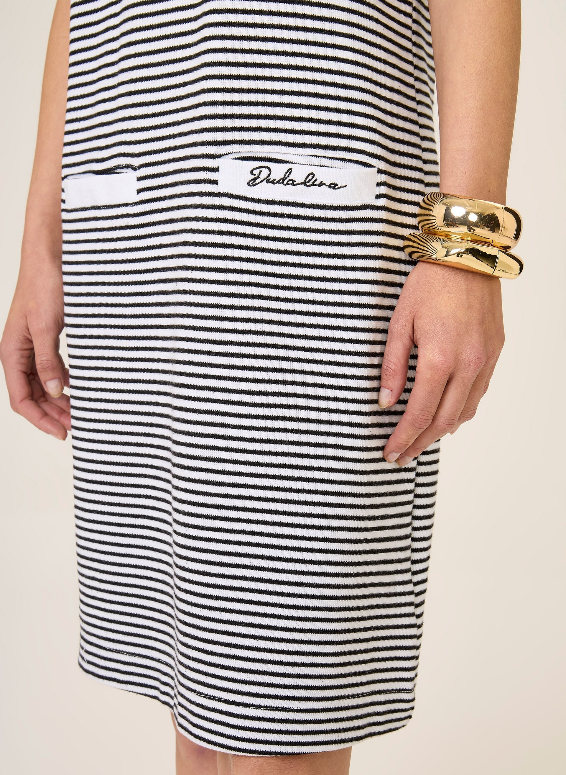 Vestido Polo Feminino Listrado Confortável Estampado Casual