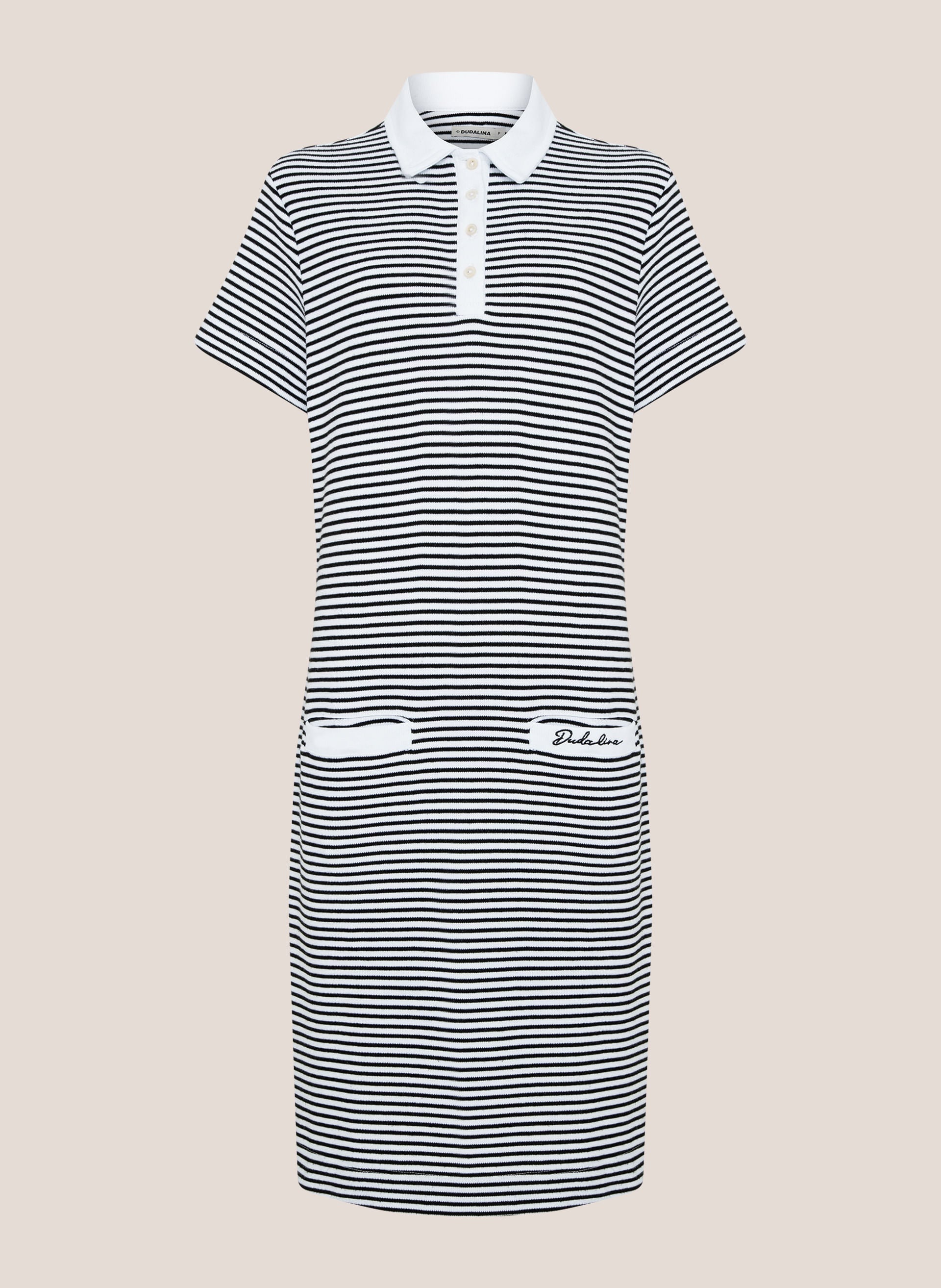Vestido Polo Feminino Listrado Confortável Estampado Casual