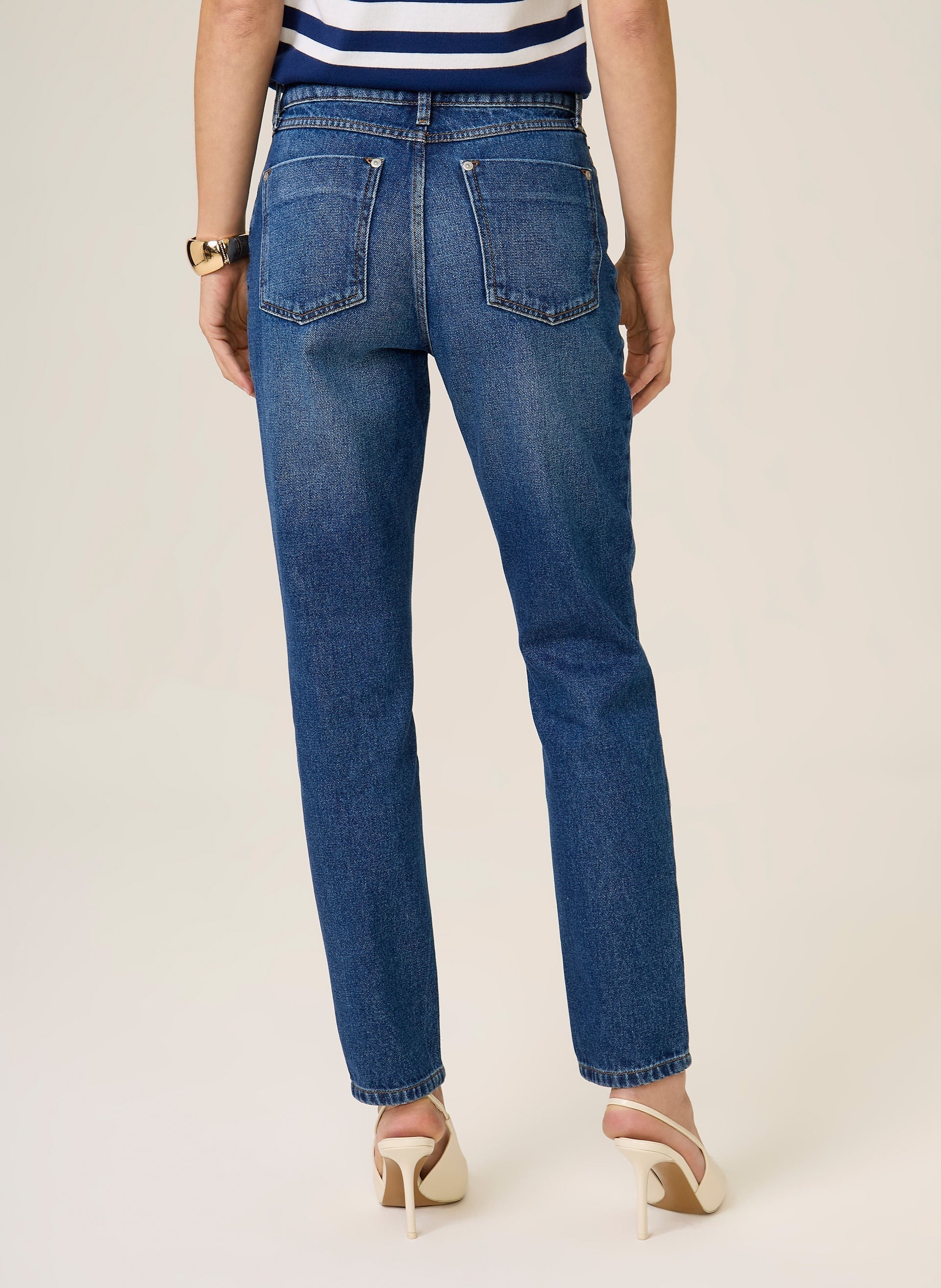 Calça Jeans Mom Feminina Dudalina Five Pockets Jeans Médio Confortável