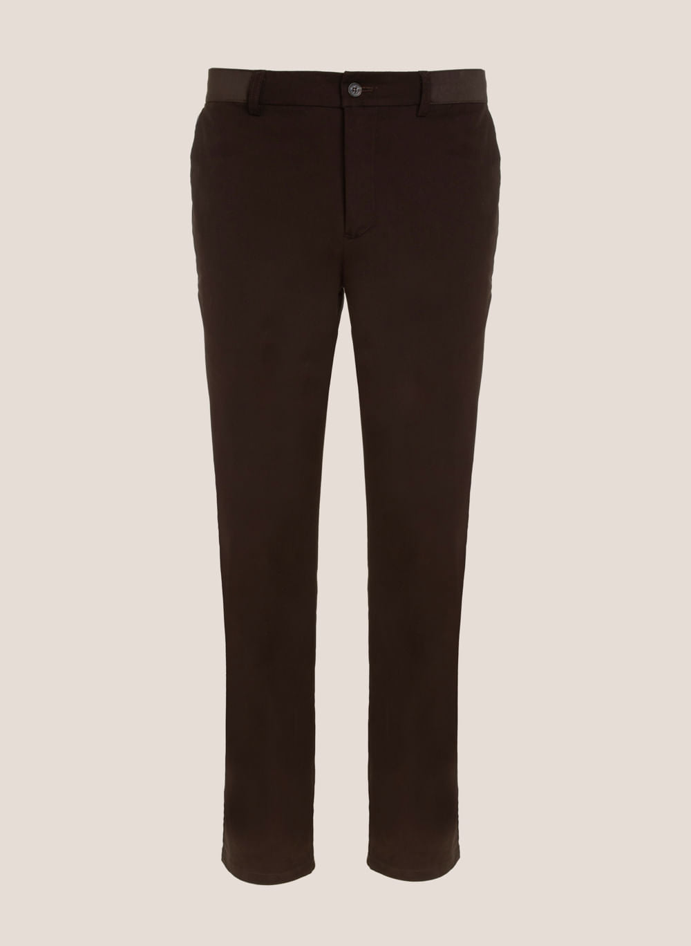 Calça Sarja Slim Fit Masculina com Elástico Confortável Marrom