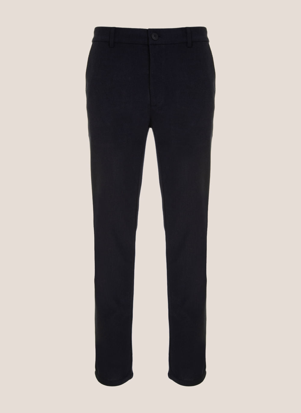 Calça Alfaiataria Slim Fit Malha Masculina Azul Marinho Confortável