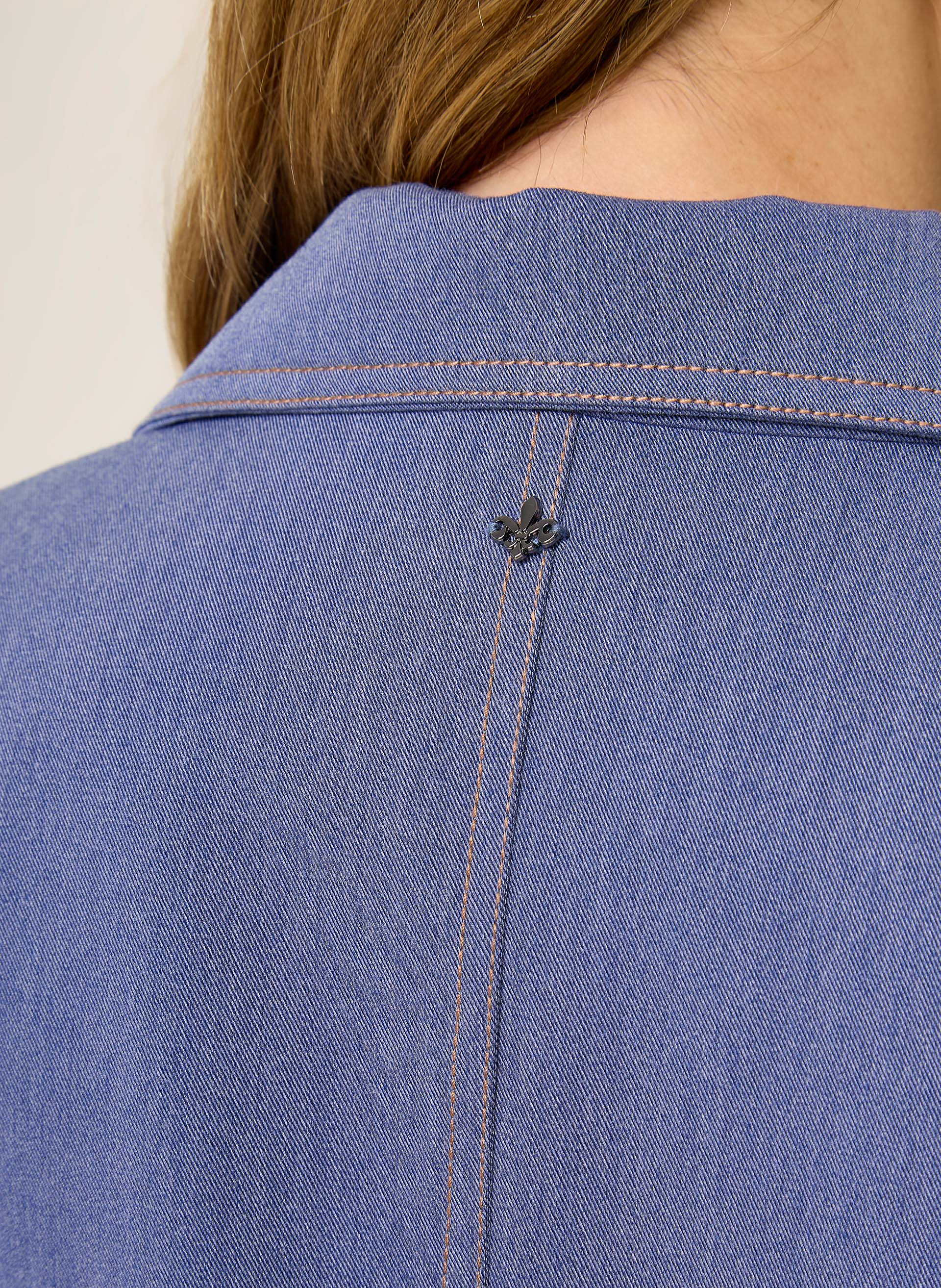 Blazer Alfaiataria Pespontado Renata Dudalina Feminino Azul Claro Elegante