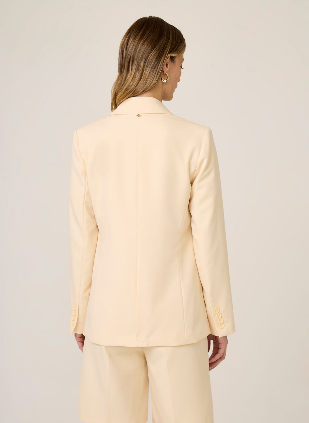 Blazer Slim Fit Patrícia II Feminino Amarelo Claro Elegante