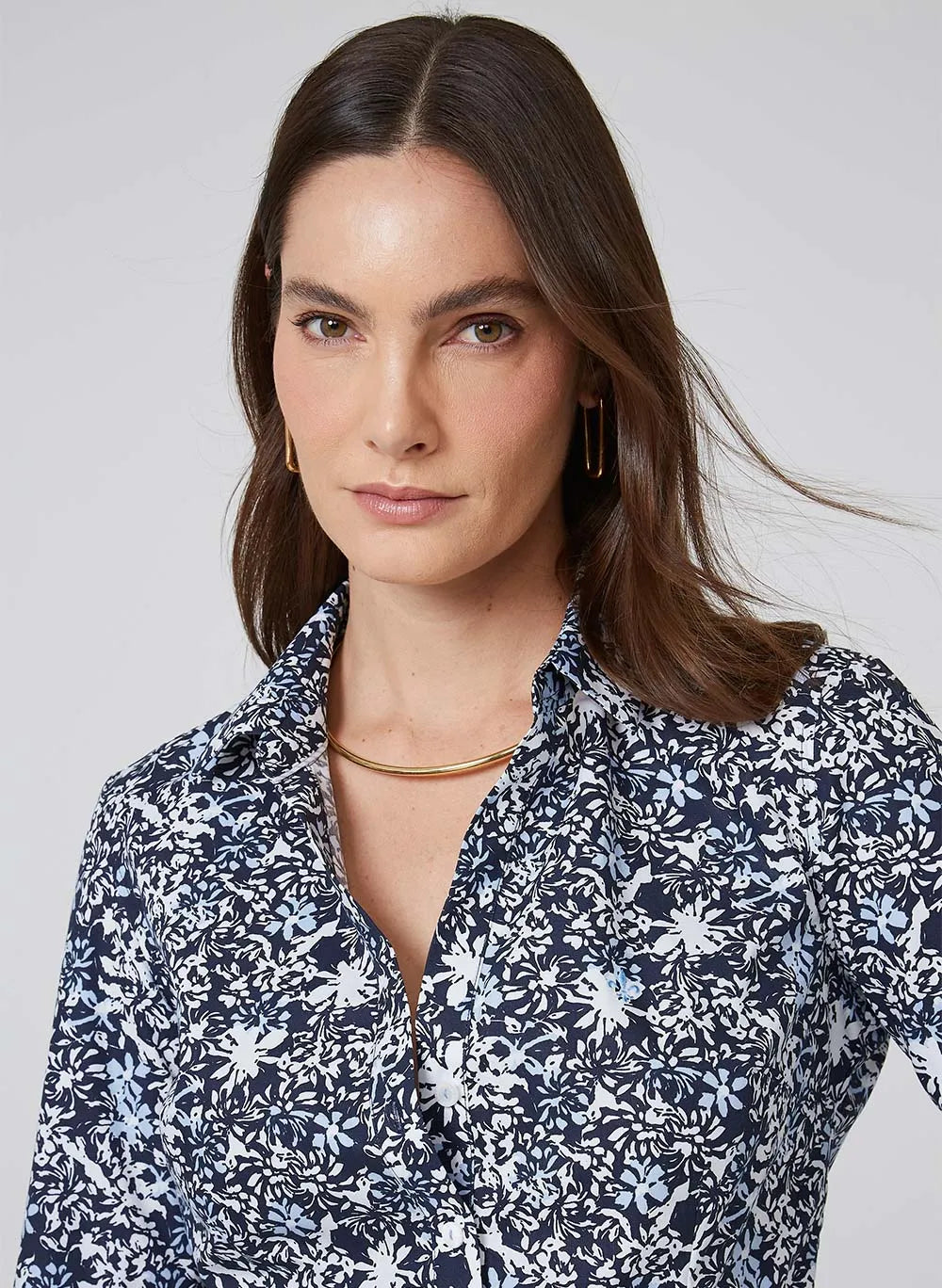Camisa Slim Estampada Dudalina Feminina