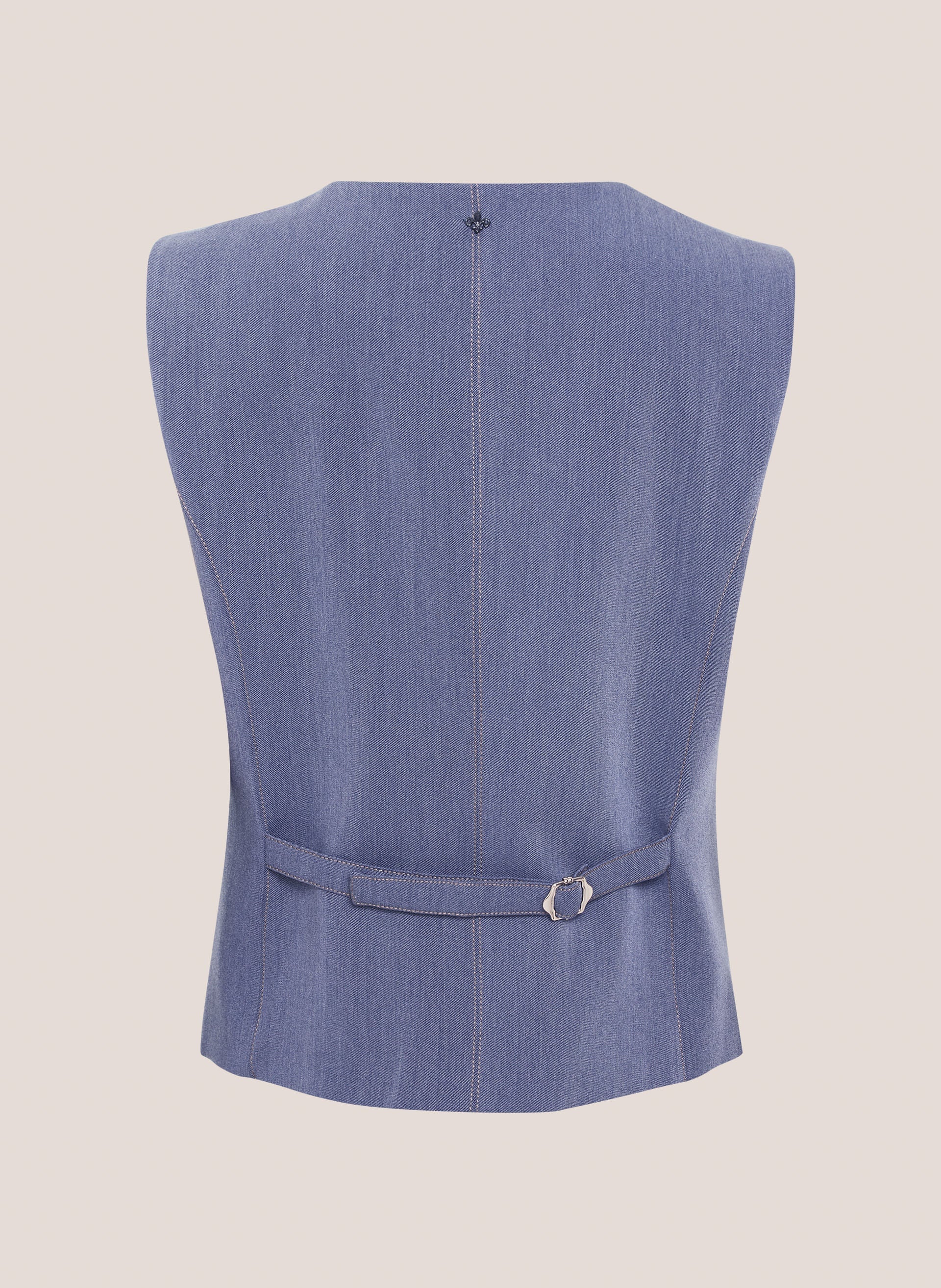 Colete Alfaiataria Pespontado Renata Dudalina Feminino Azul Claro Elegante