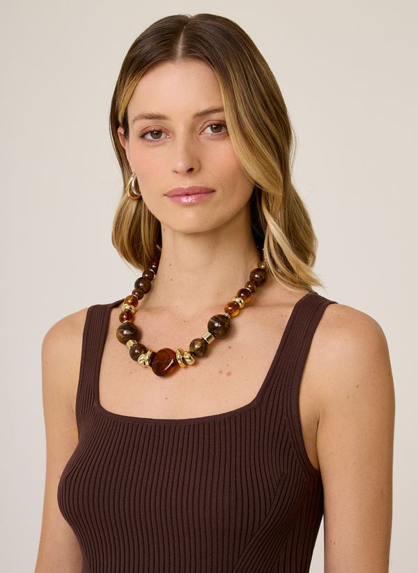 Regata Tricot Cristiane Dudalina Feminina Marrom Escuro Elegante