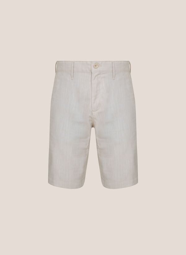 Bermuda Slim Fit Textura Masculina Dudalina Confortável Bege