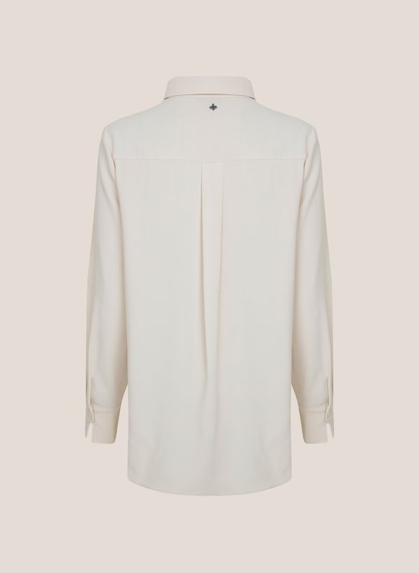 Camisa Feminina Regular Fit Luiza Dudalina Off White Elegante