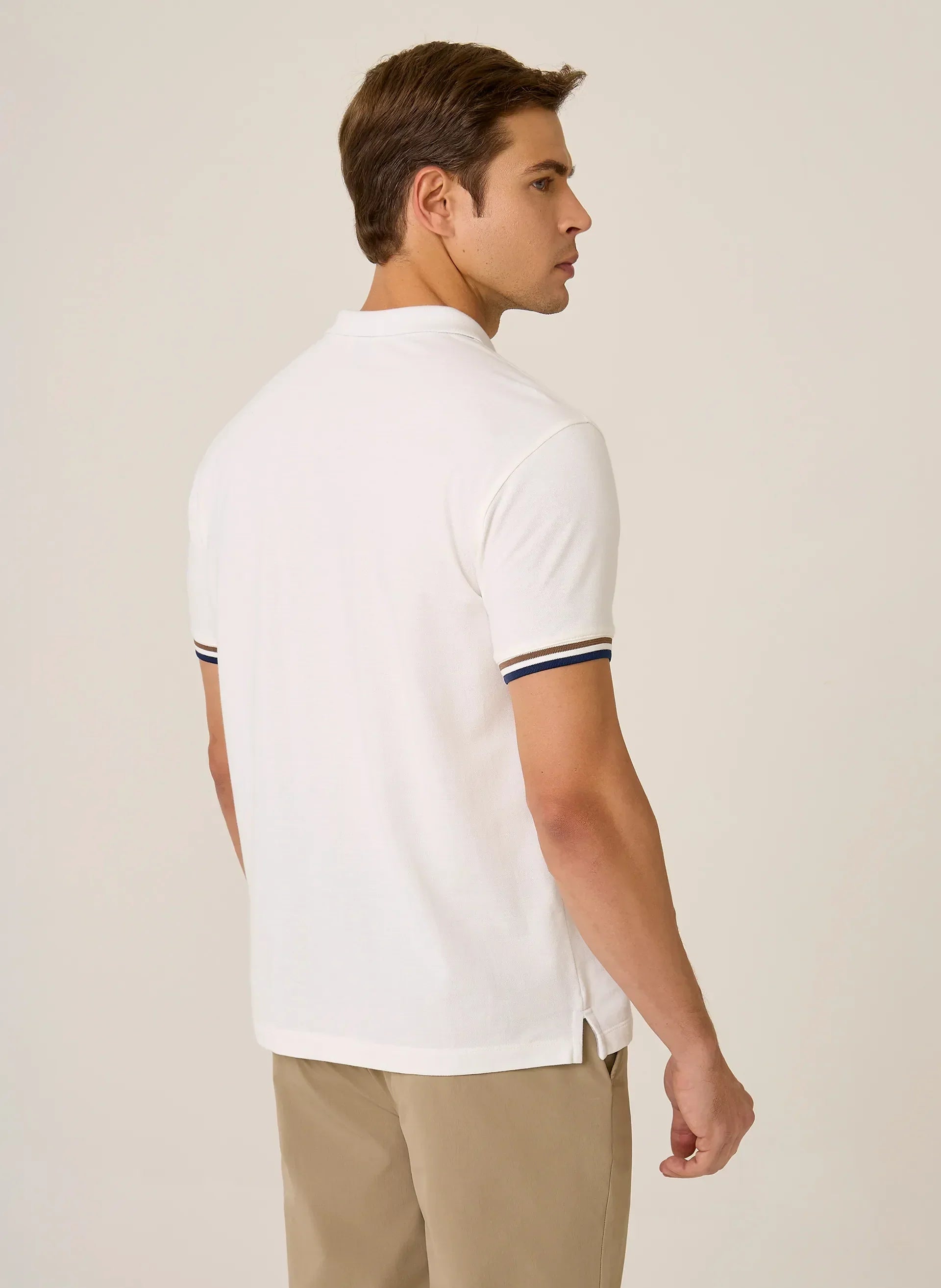 Polo Regular Fit Piquet Gola Jacquard Dudalina Masculina
