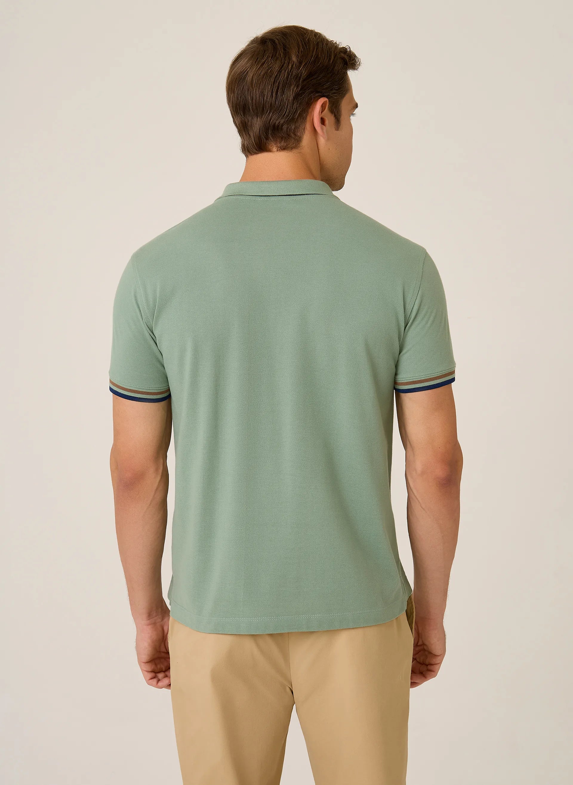 Polo Regular Fit Piquet Gola Jacquard Dudalina Masculina