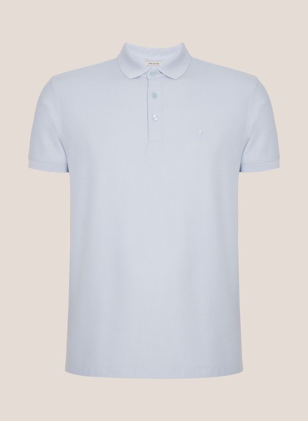 Polo Regular Fit Lisa Pima Essentials Masculina Confortável Azul Claro
