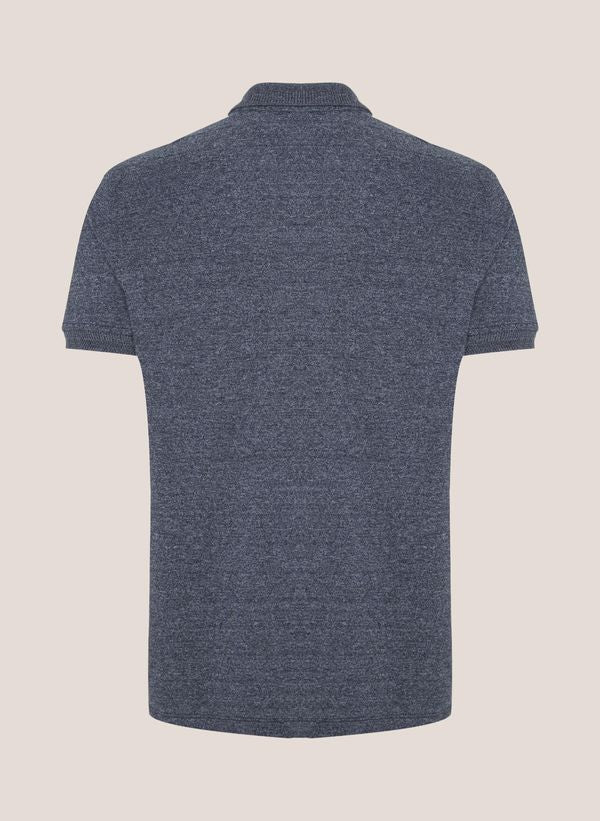 Polo Masculina Regular Fit Piquet Mouline Azul Marinho Dudalina