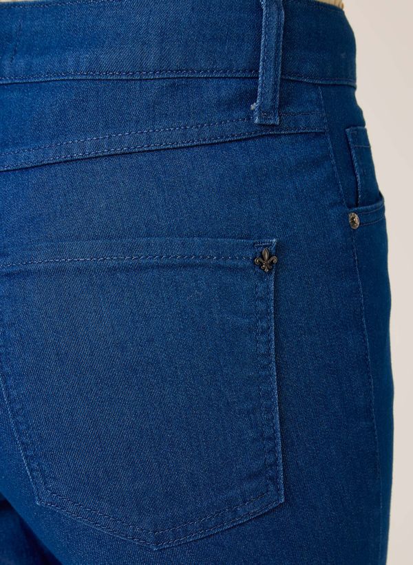 Calça Jeans Reta Cropped Feminina Jeans Médio Conforto