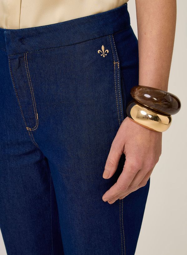 Calça Jeans Reta Priscila Feminina Jeans Médio Conforto Estilo