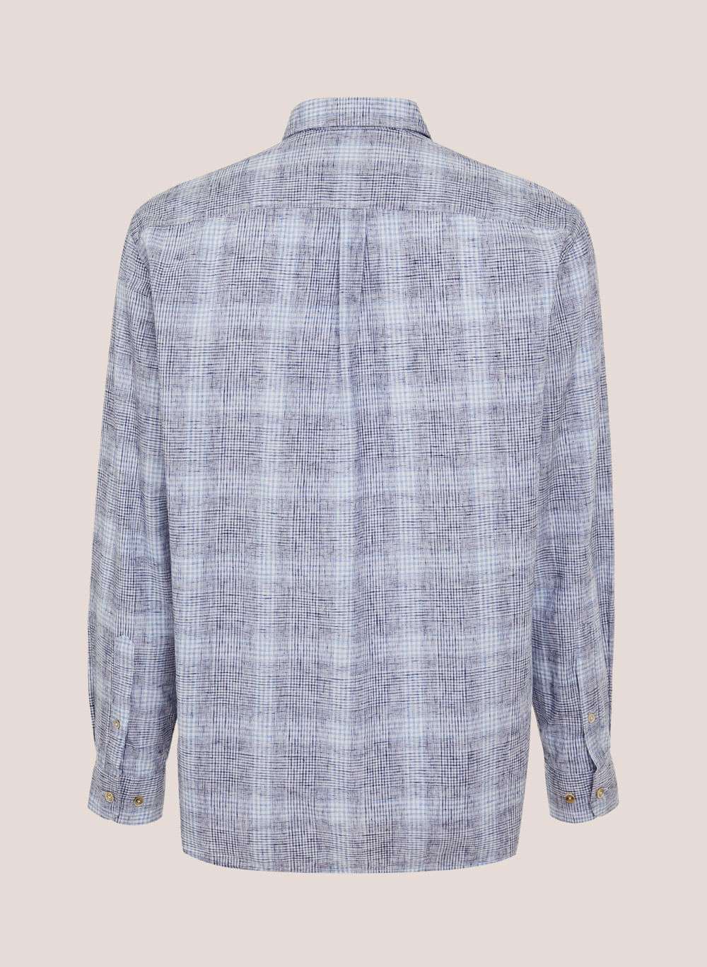 Camisa Masculina Comfort Fit Blend Xadrez Azul Confortável