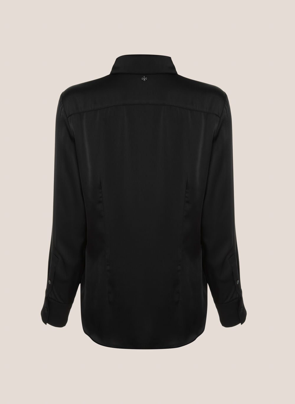 Camisa Regular Fit Feminina Aline Dudalina Preto Elegante