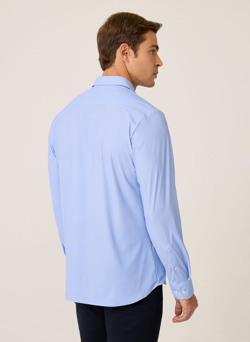 Camisa Slim Fit Performance Dudalina Masculina Azul