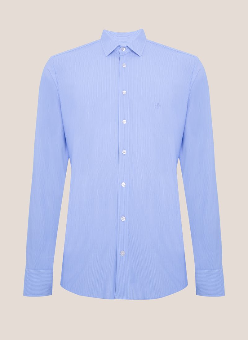 Camisa Slim Fit Performance Dudalina Masculina Azul