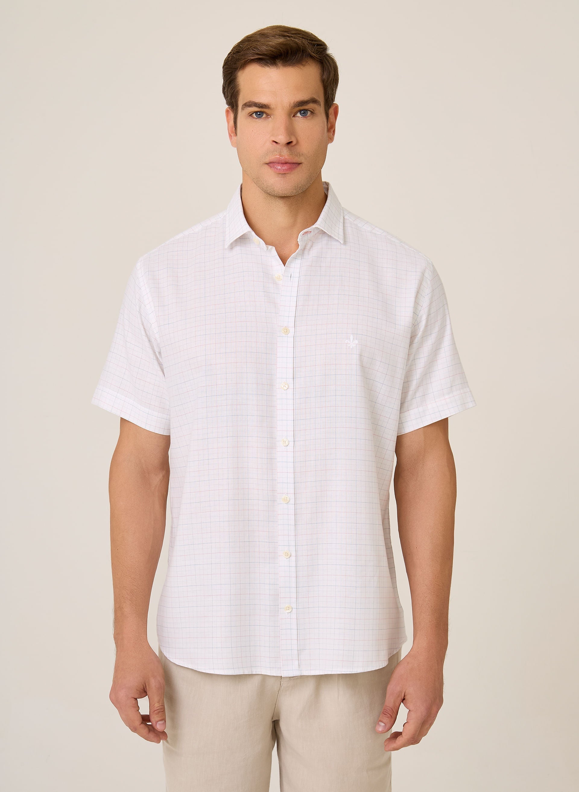 Camisa Comfort Fit Xadrez Masculina Dudalina Vermelha Algodão