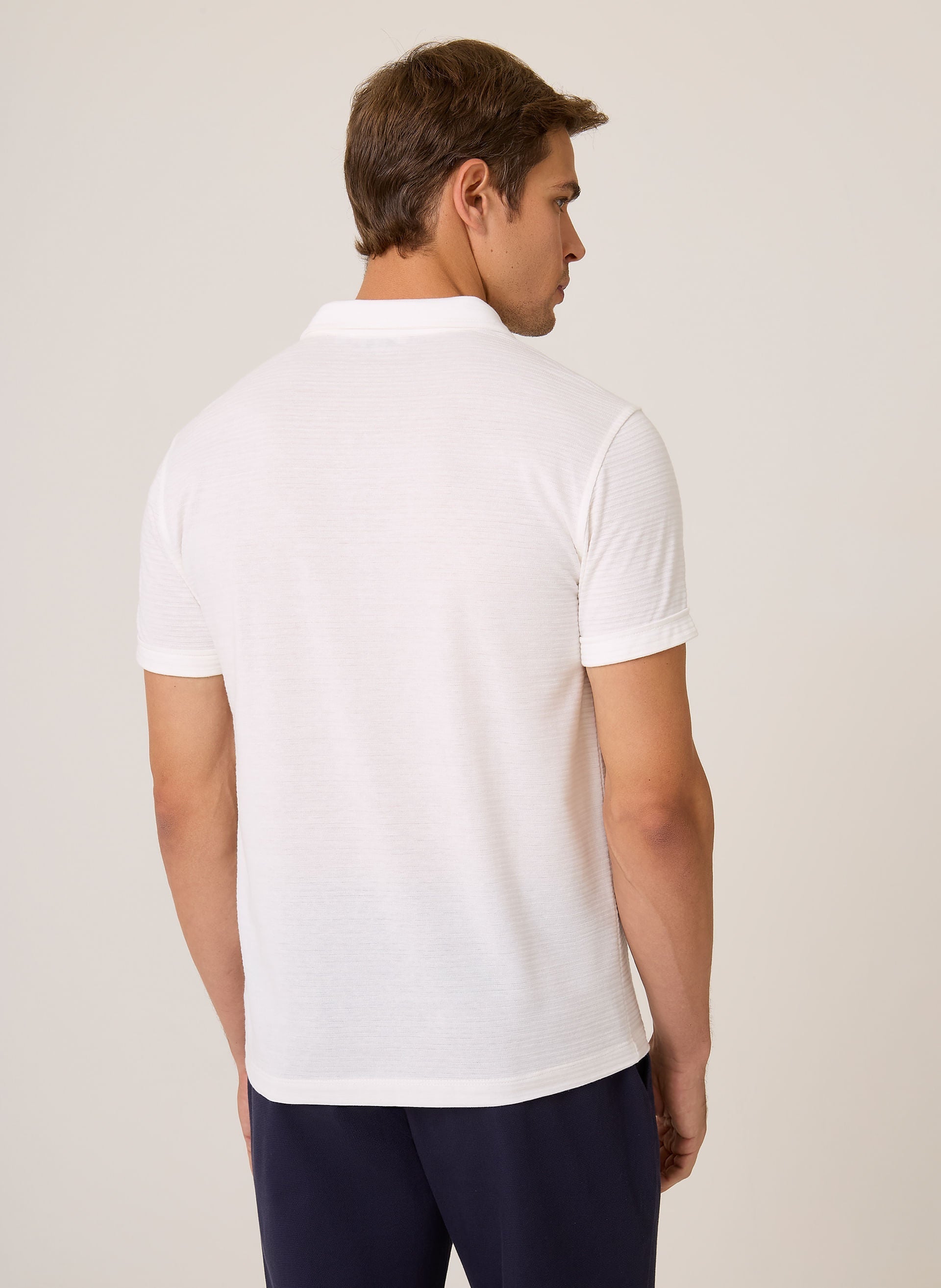 Polo Masculina Regular Fit Listras Textura Conforto e Estilo