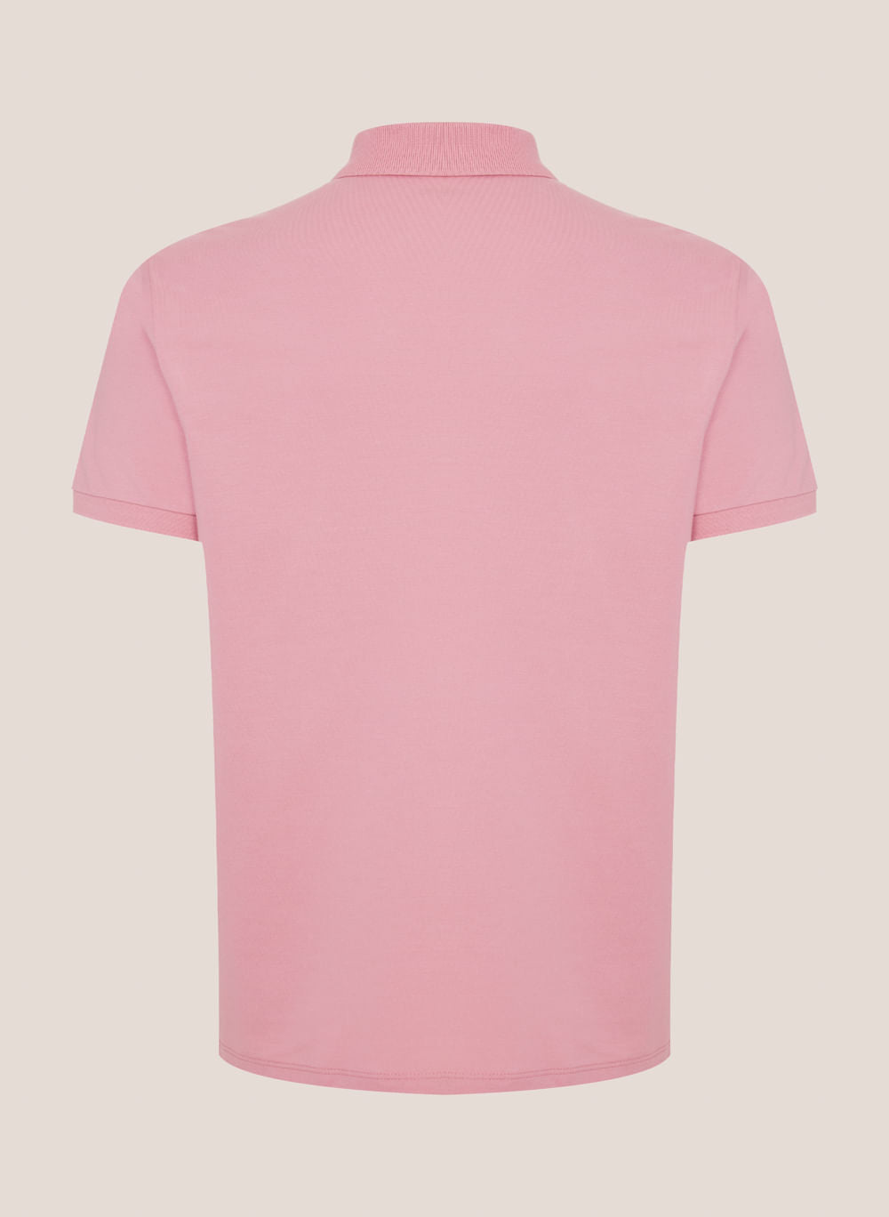 Polo Masculina Regular Fit Essential Básica Rosa Claro Algodão