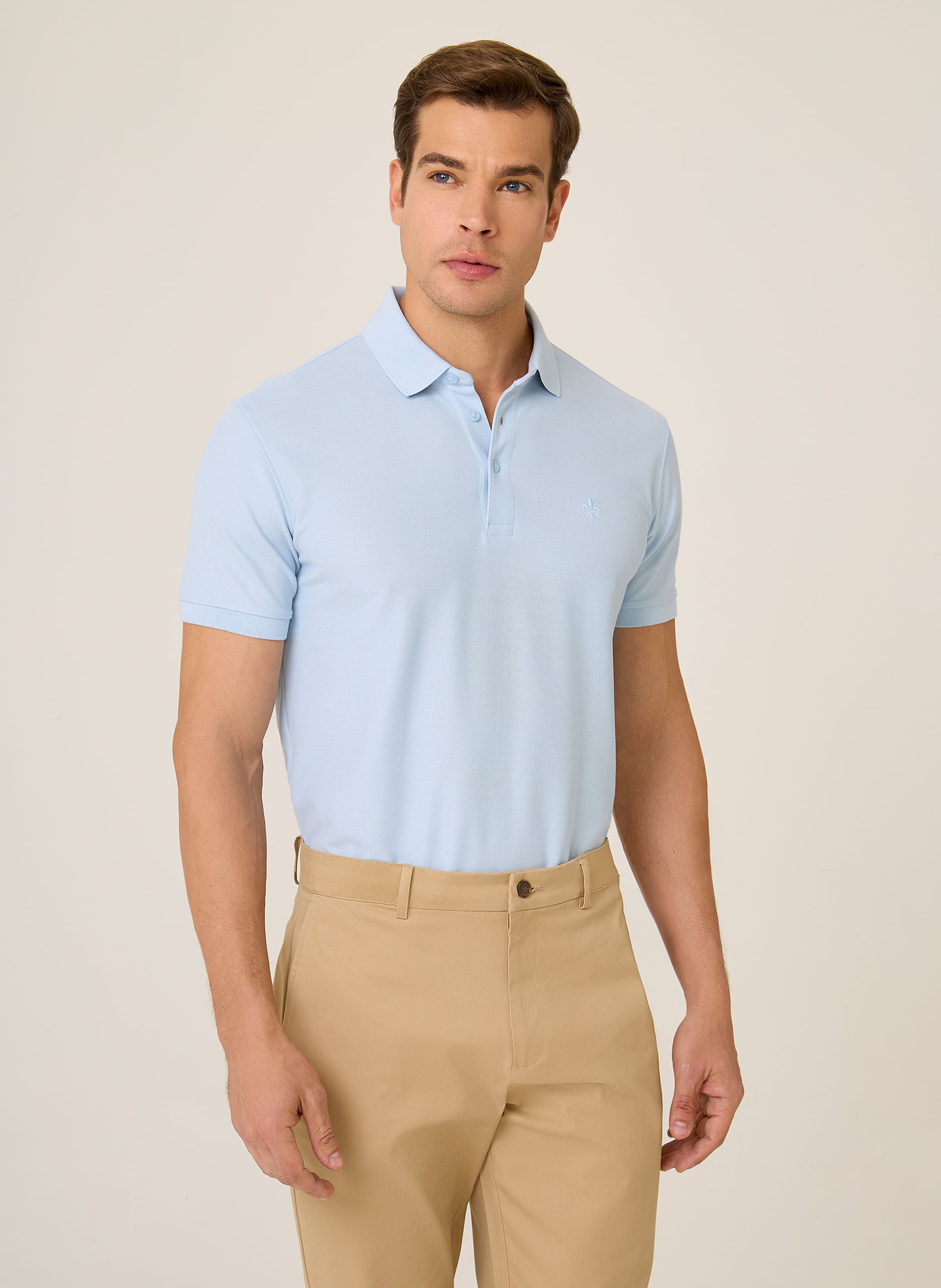 Polo Masculina Regular Fit Gola Favo Frisos Confortável