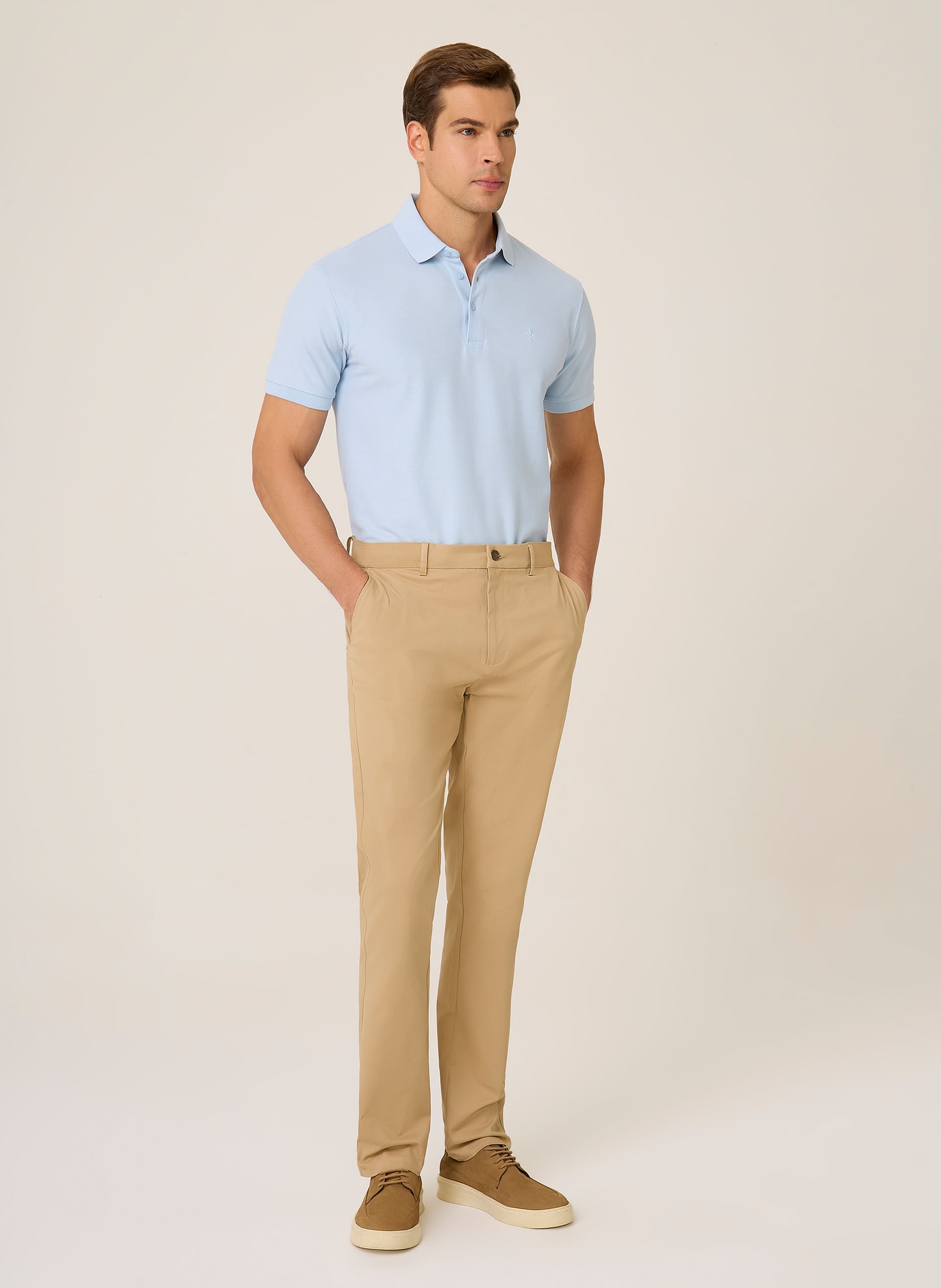 Polo Masculina Regular Fit Gola Favo Frisos Confortável
