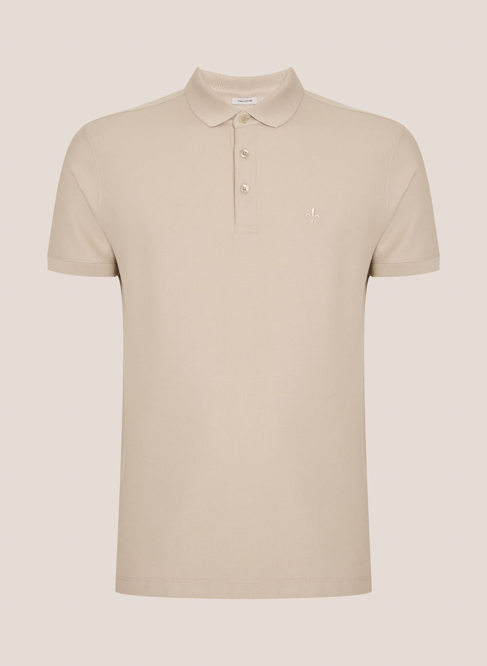Polo Regular Fit Lisa Algodão Pima Essentials Masculina Bege
