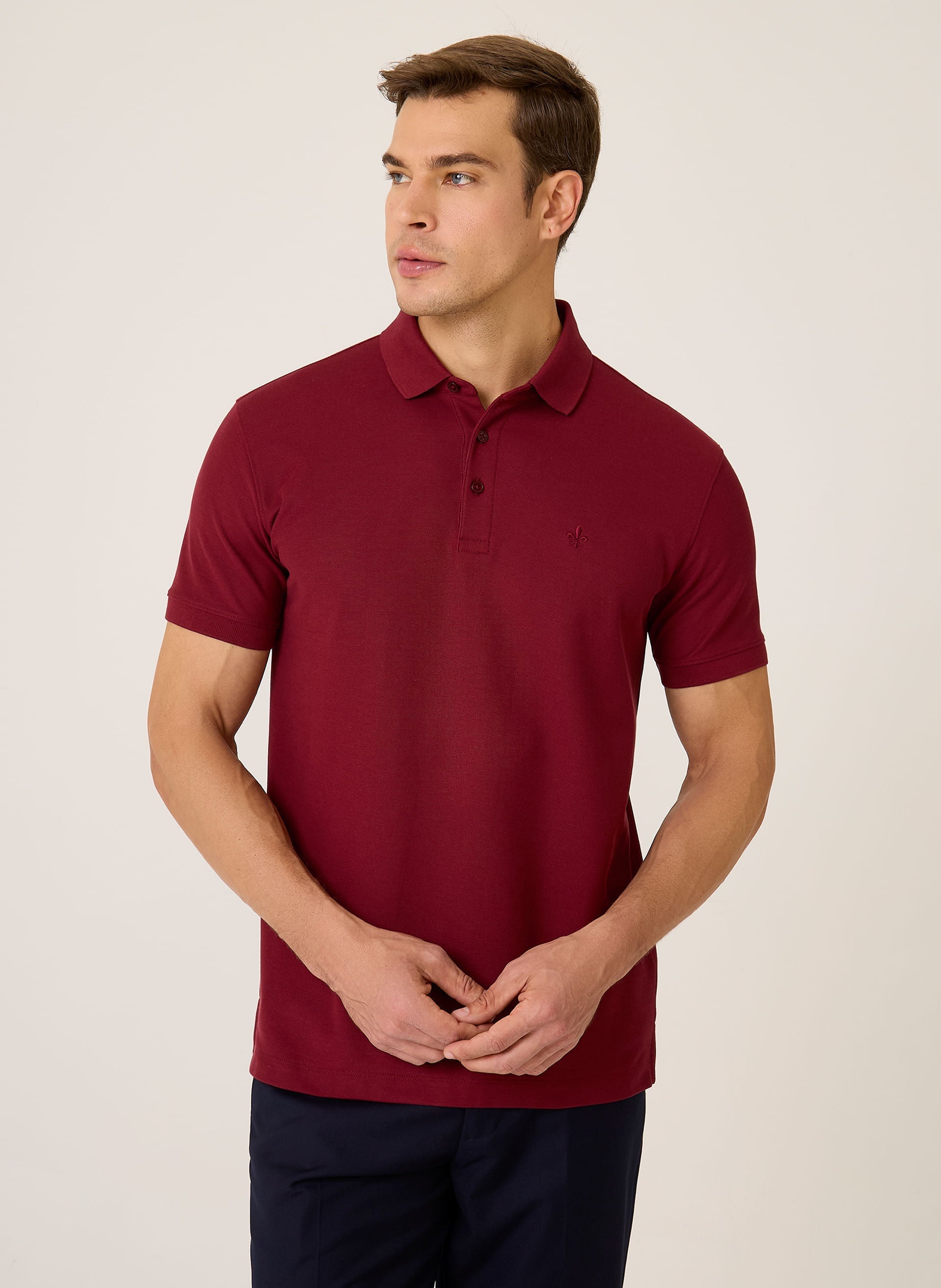 Polo Regular Fit Lisa Pima Essentials Masculina Vermelha Elegante