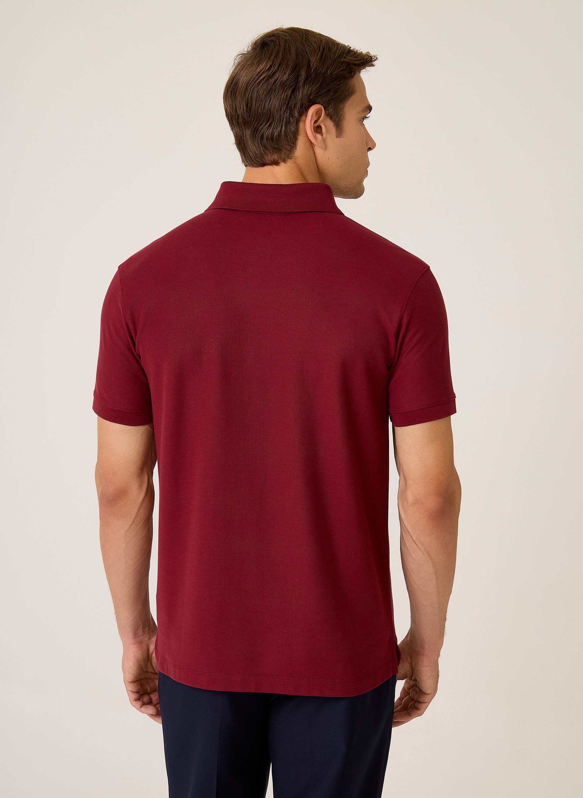 Polo Regular Fit Lisa Pima Essentials Masculina Vermelha Elegante