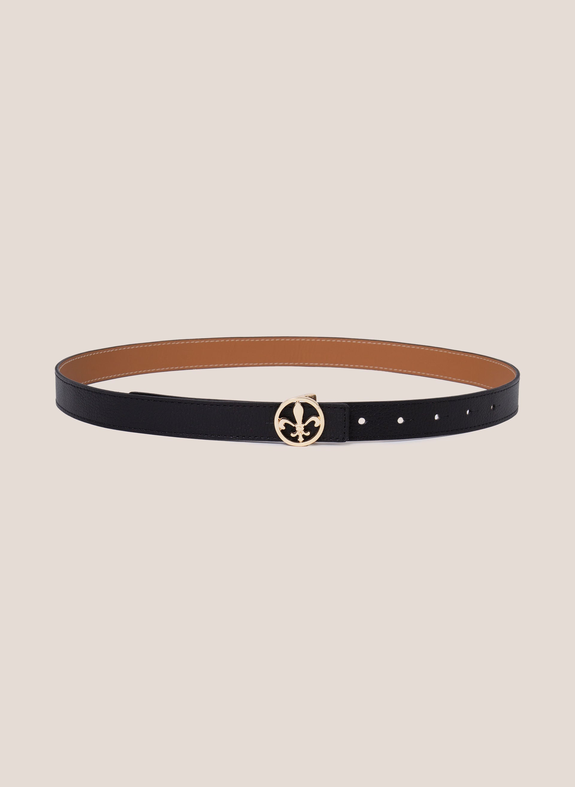 Cinto Feminino Dupla Face Flor de Lis Dudalina Preto Elegante