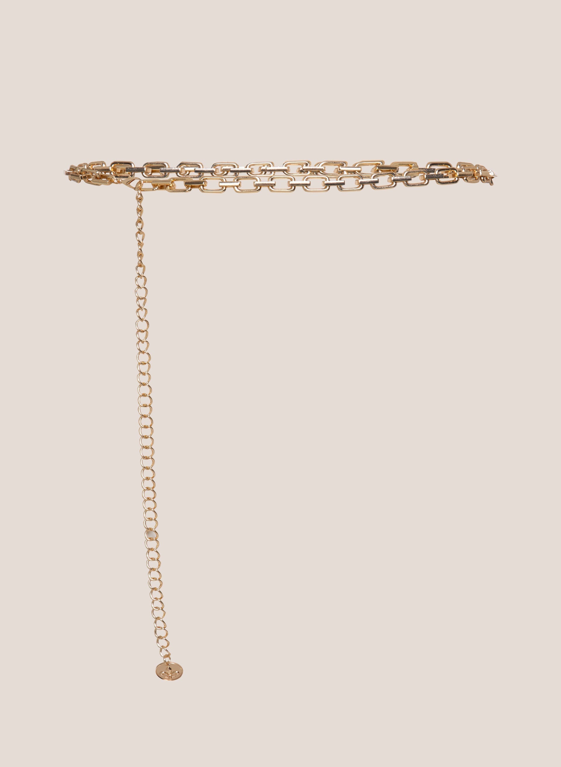 Cinto Corrente Escovada Feminino Dudalina Design Moderno Metalizado