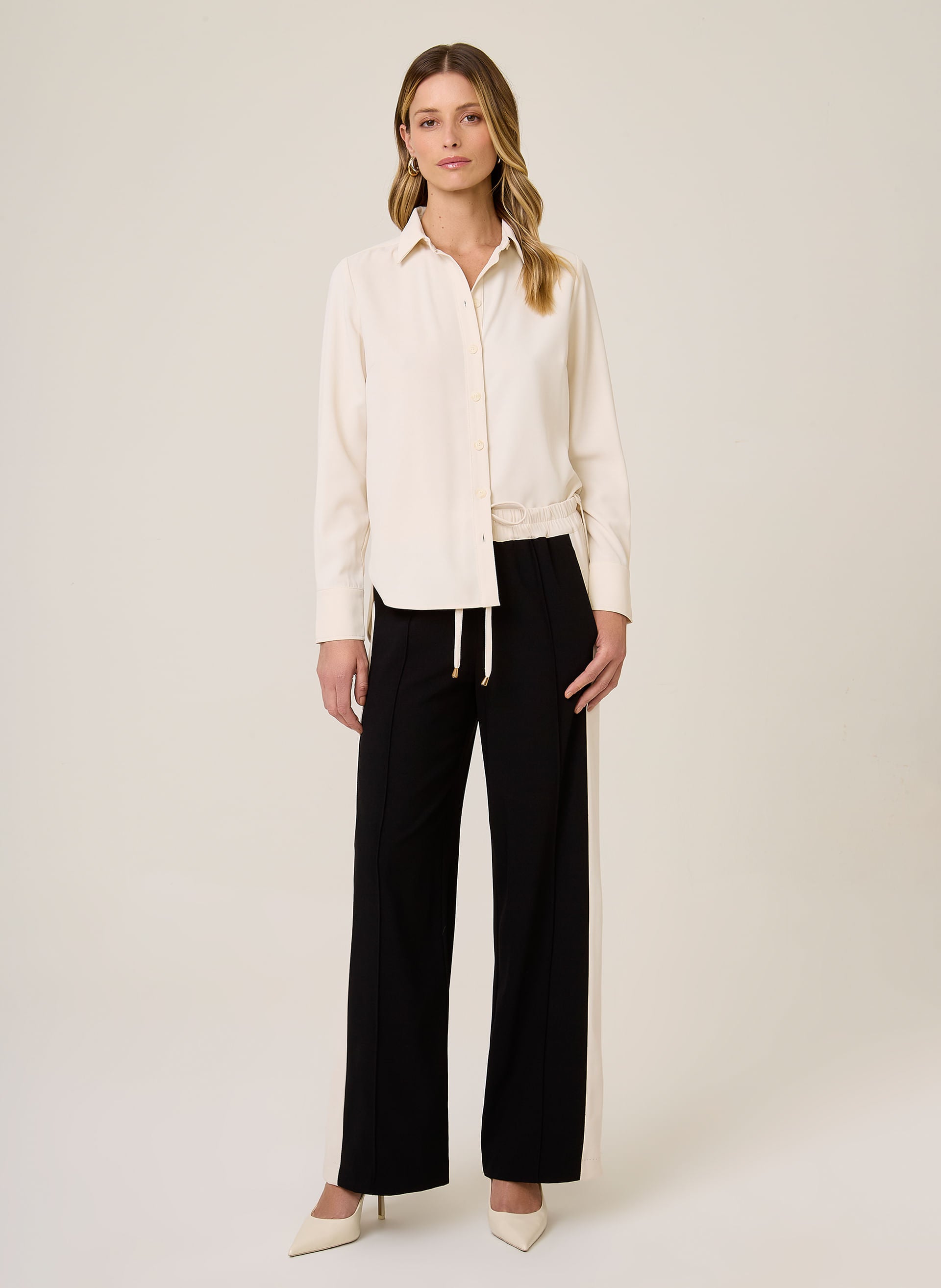 Camisa Feminina Regular Fit Luiza Dudalina Off White Elegante