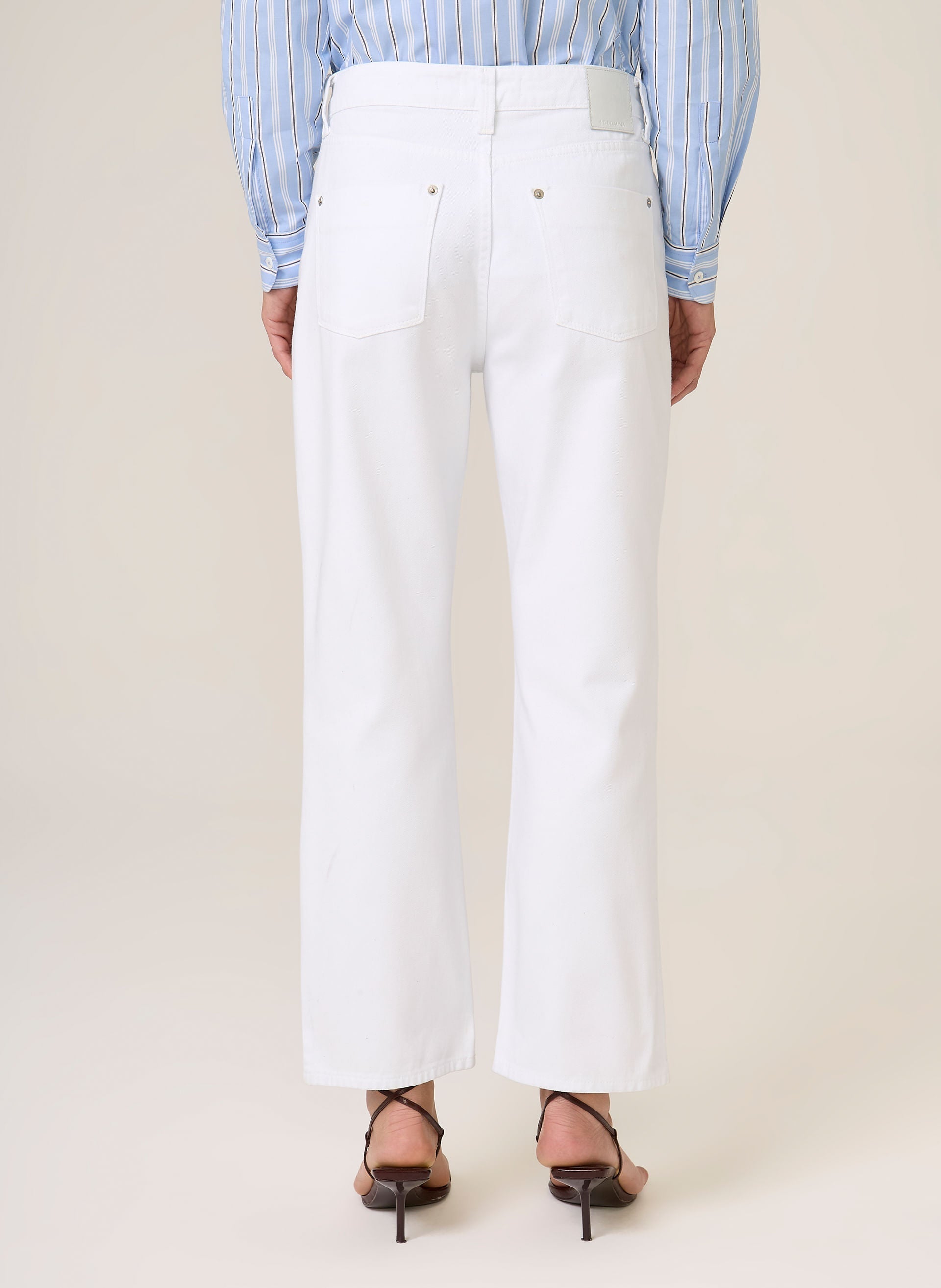 Calça Sarja New Reta Ísis Dudalina Feminina Branca Confortável