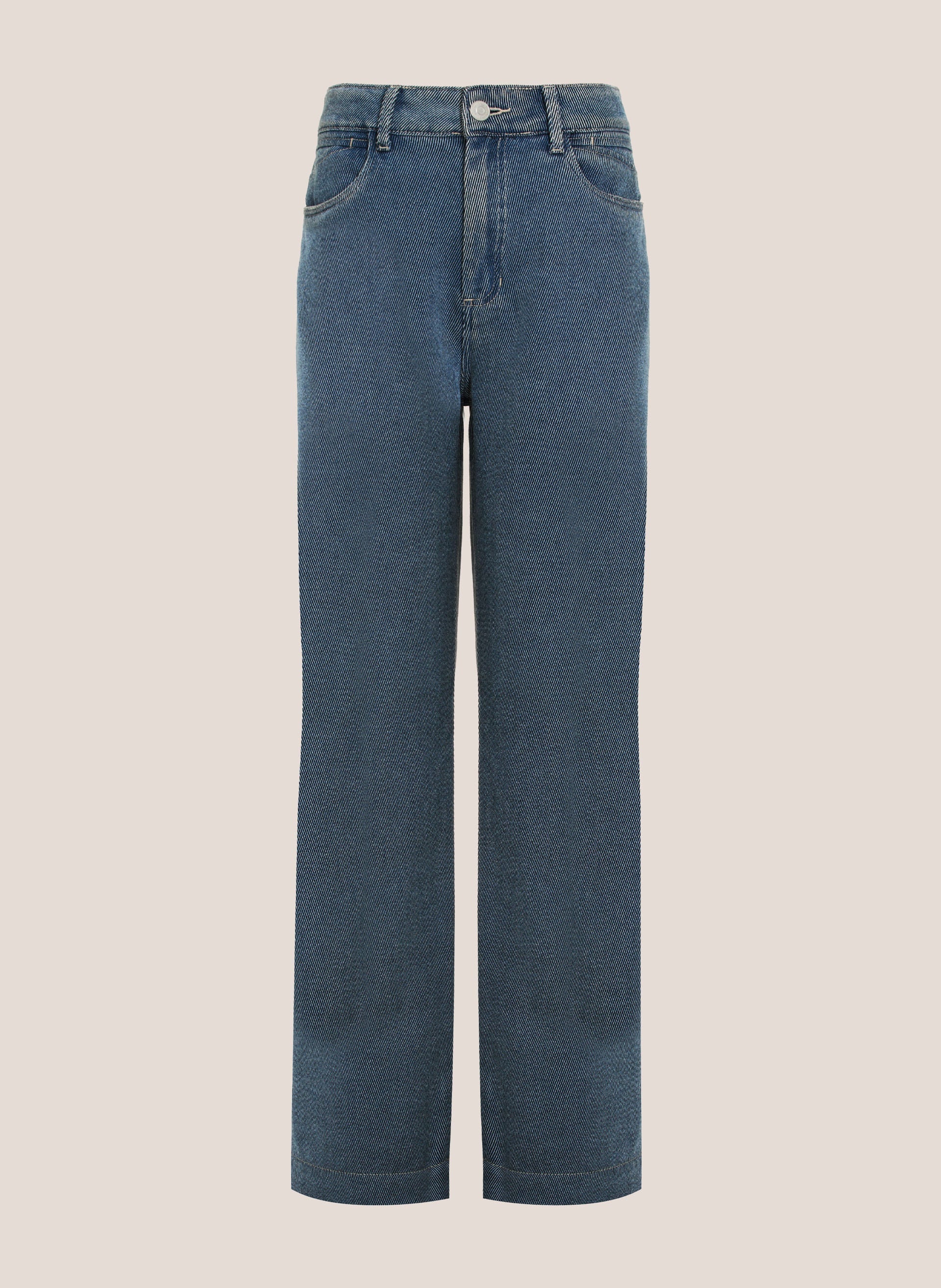 Calça Jeans Feminina Ana Wide Leg Jeans Claro Azul Dudalina