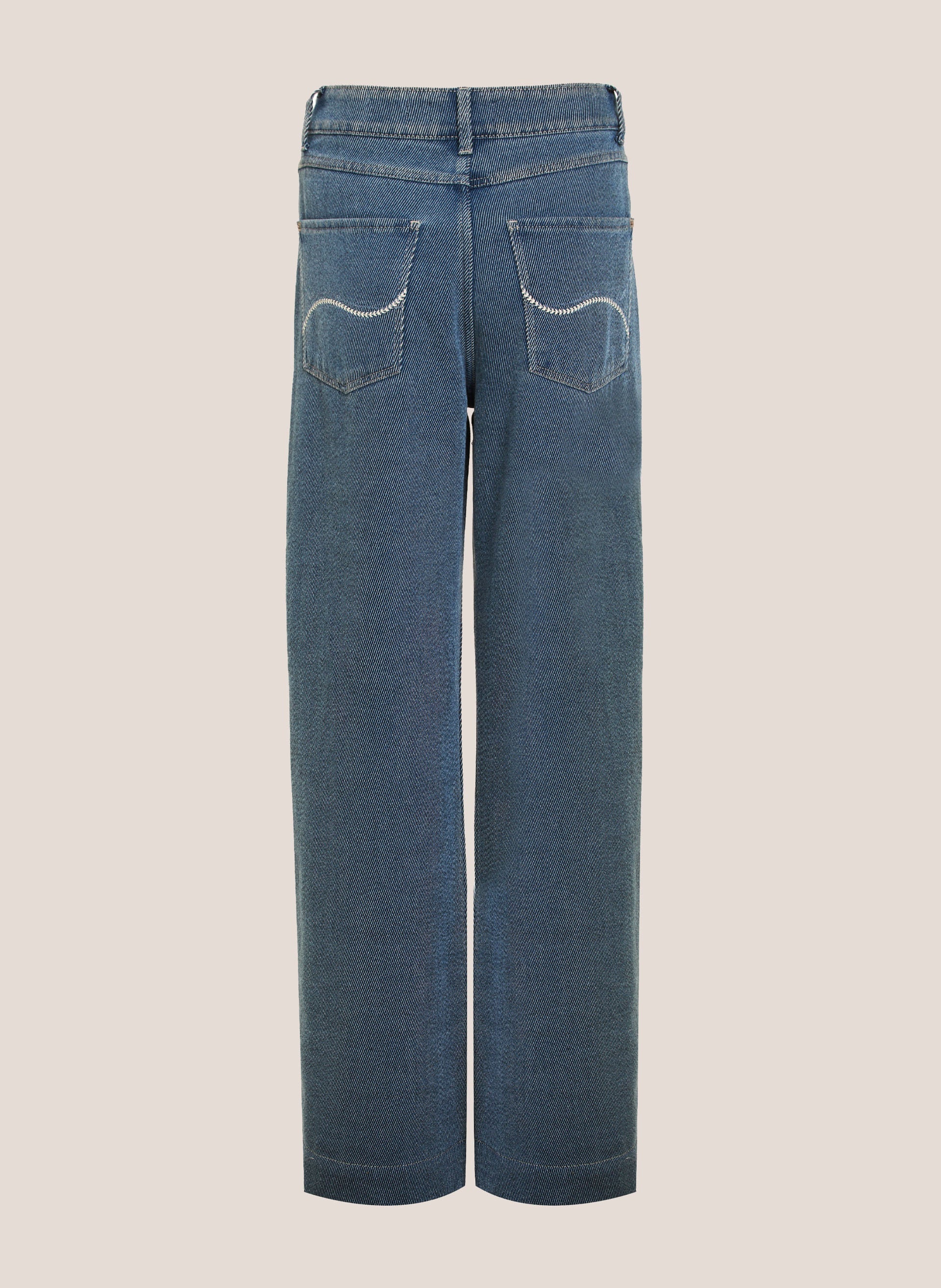 Calça Jeans Feminina Ana Wide Leg Jeans Claro Azul Dudalina