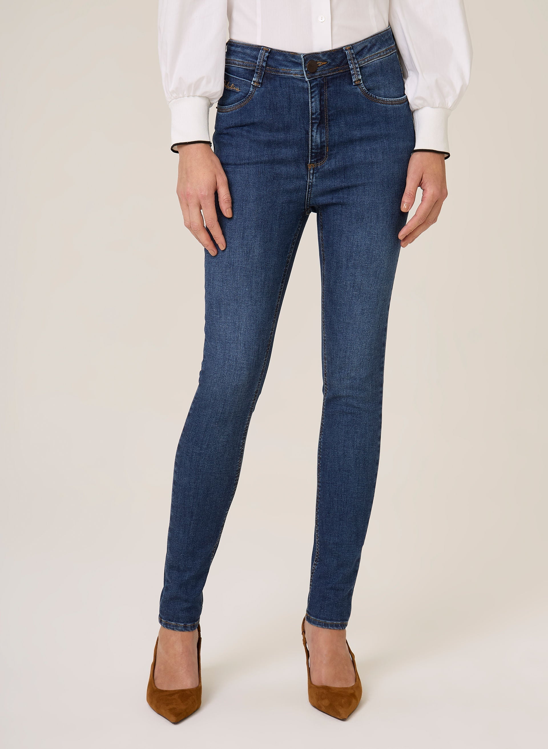 Calça Jeans Cigarrete Paola Feminina Jeans Escuro Dudalina