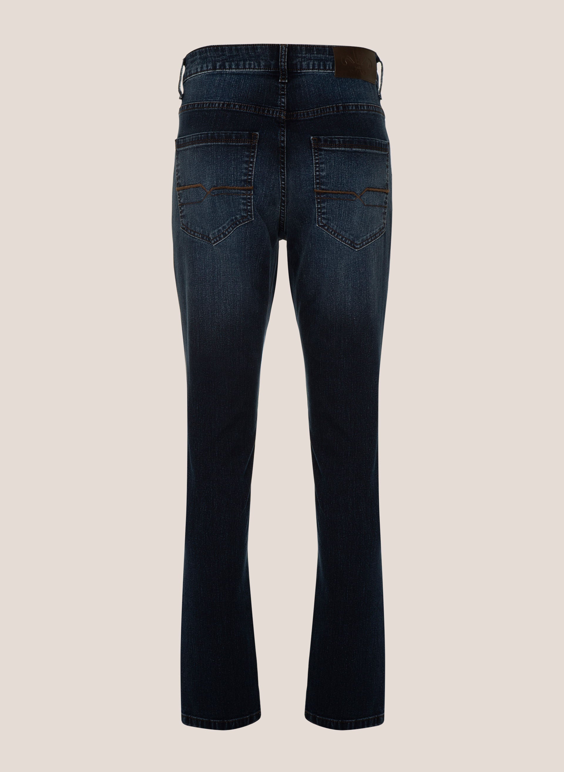 Calça Jeans Slim Fit Lavada Masculina Jeans Escuro Confortável