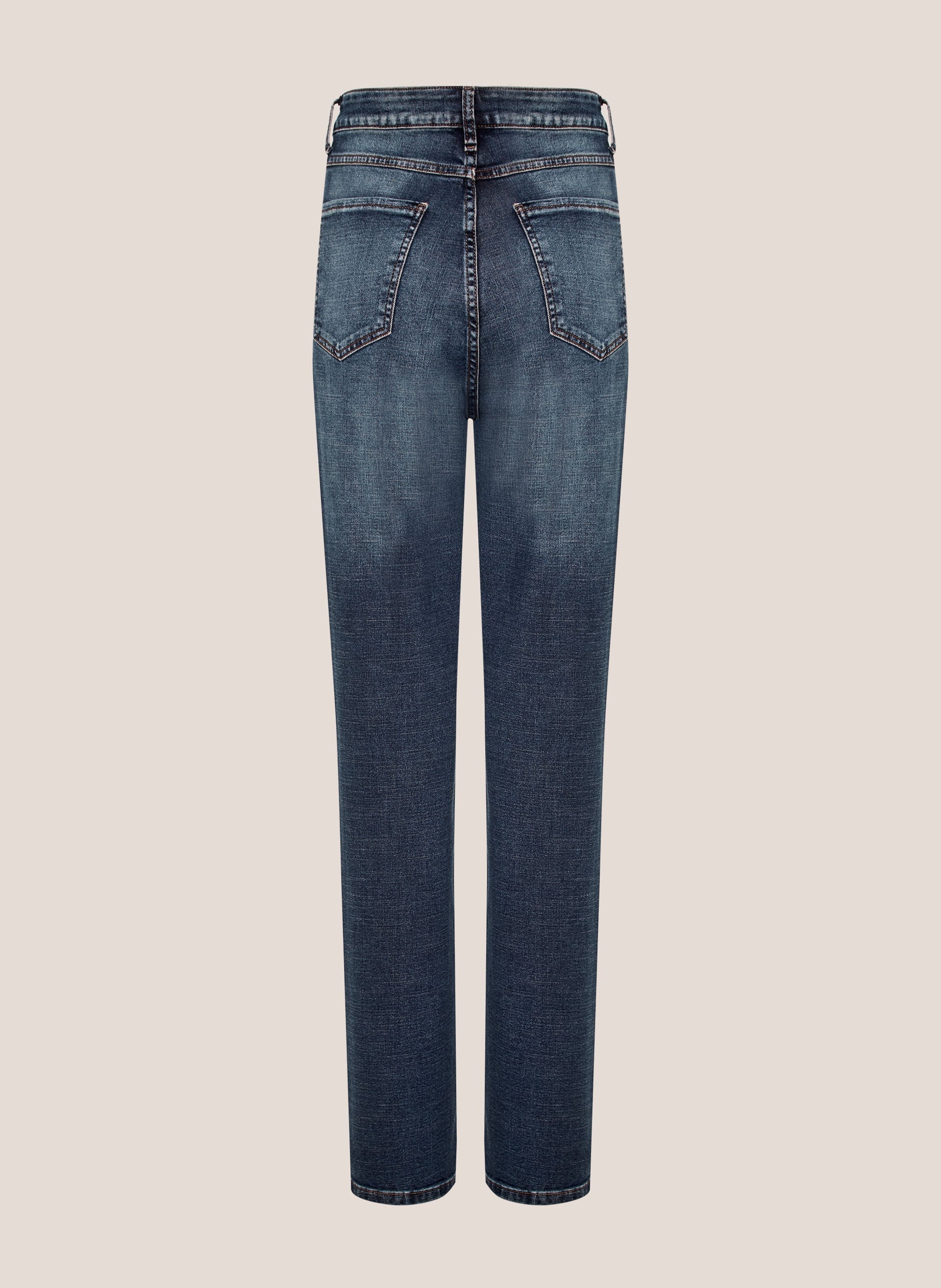 Calça Jeans Reta Feminina Dudalina Cintura Alta Azul Escuro