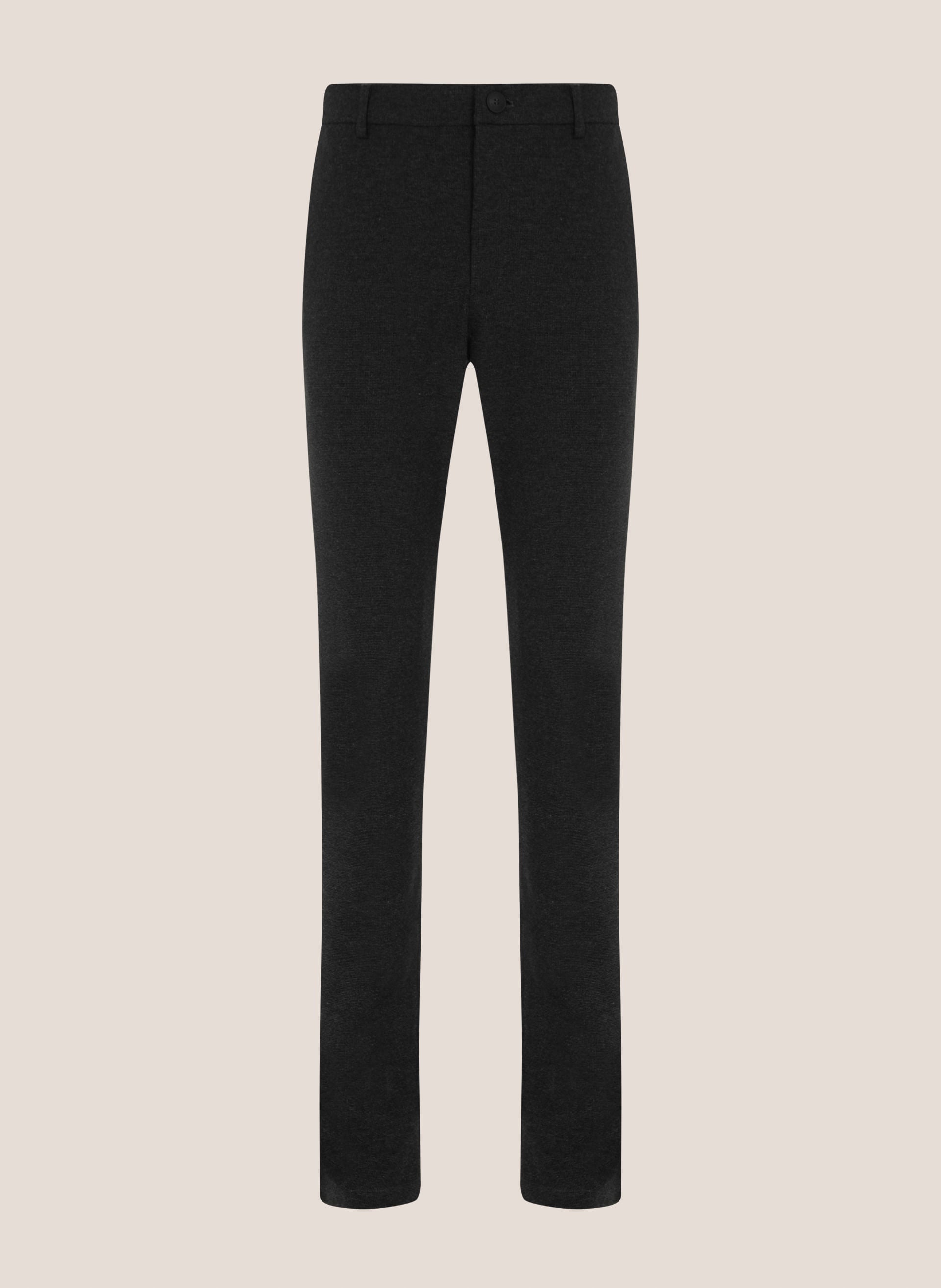 Calça Alfaiataria Slim Fit Malha Masculina Conforto Elegante Cinza