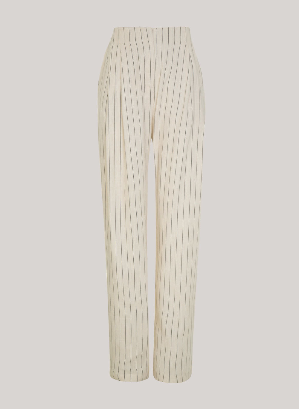 Calça Alfaiataria Slim Fit Linho Catarina Feminina Bege Claro Dudalina