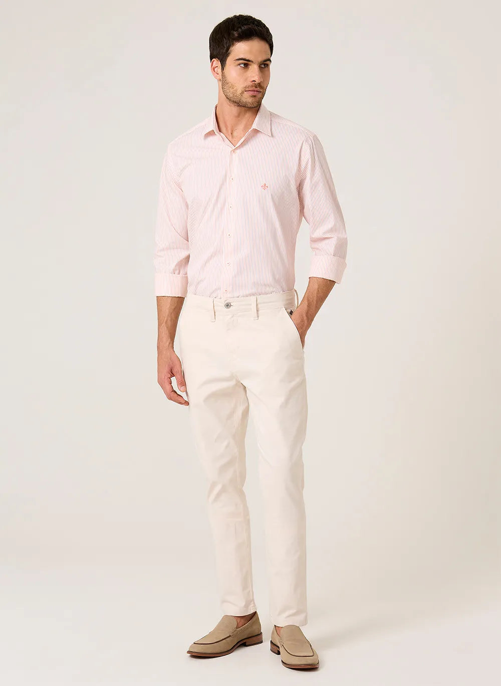 Camisa Slim Listrada Dudalina Masculina