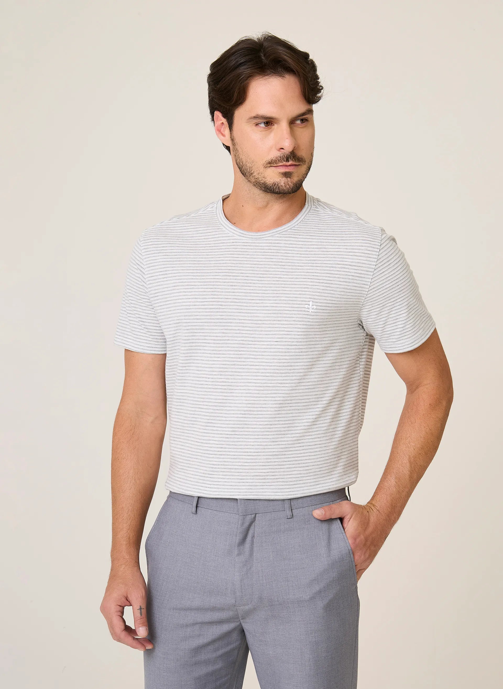 Camiseta Regular Maquinetada Dudalina Masculina