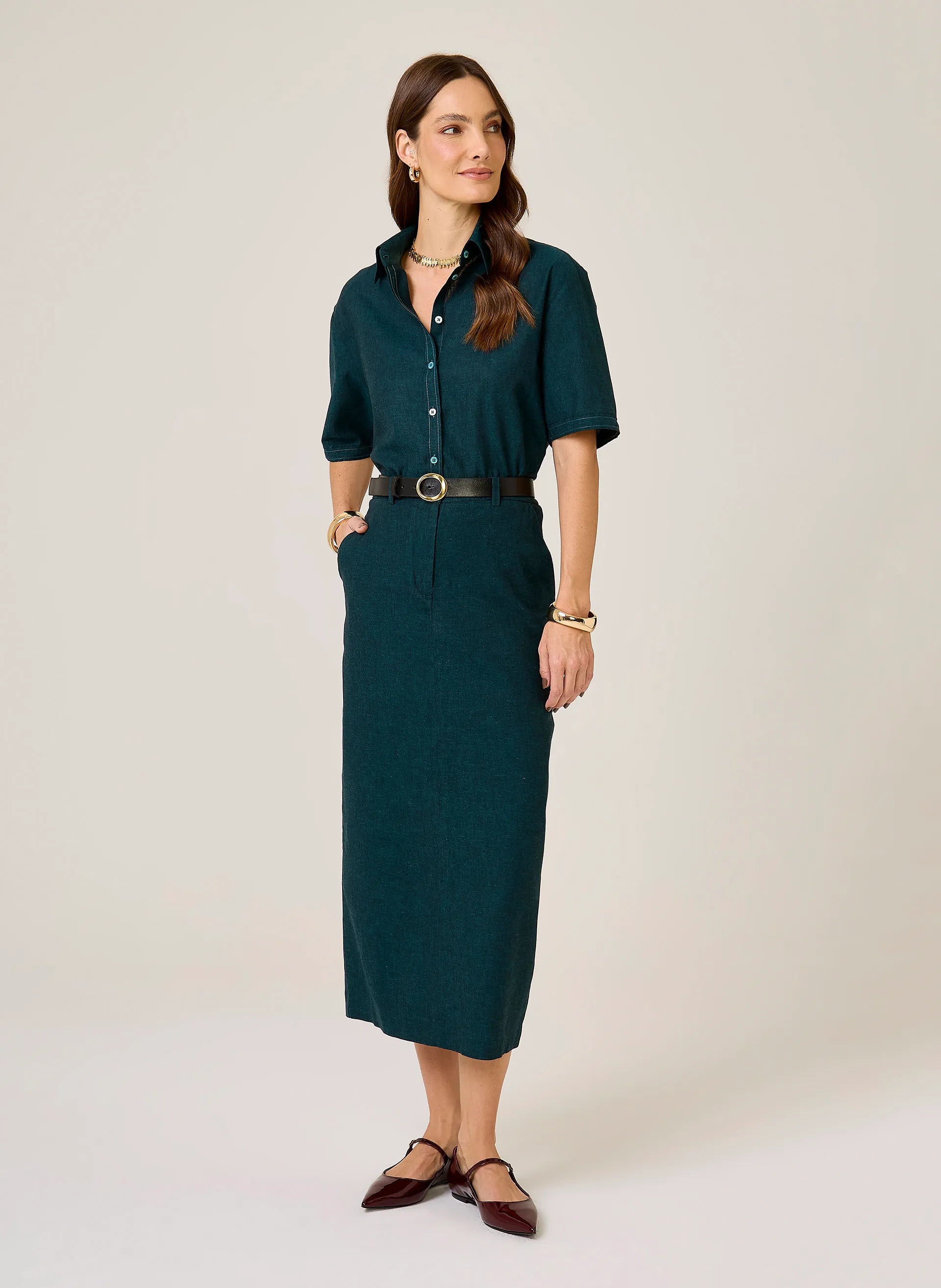 Camisa Cropped Lisa Dudalina Feminina