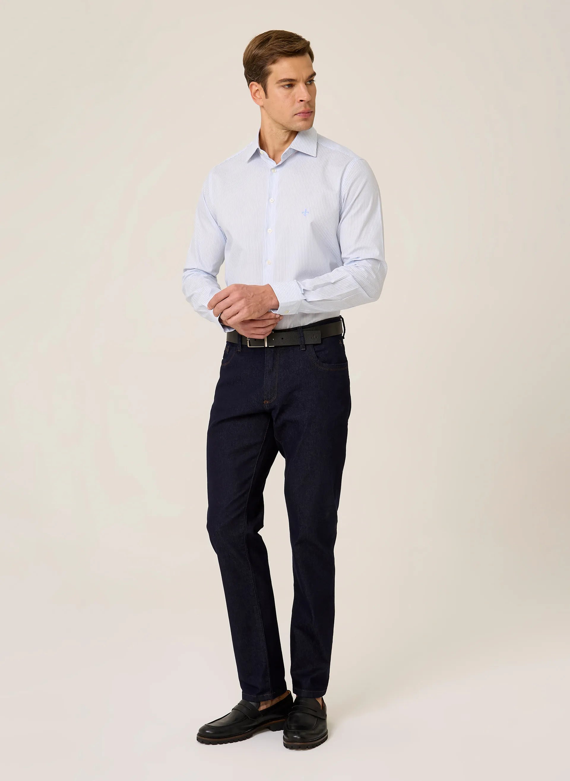 Camisa Slim Fit Listrada Dudalina Masculina