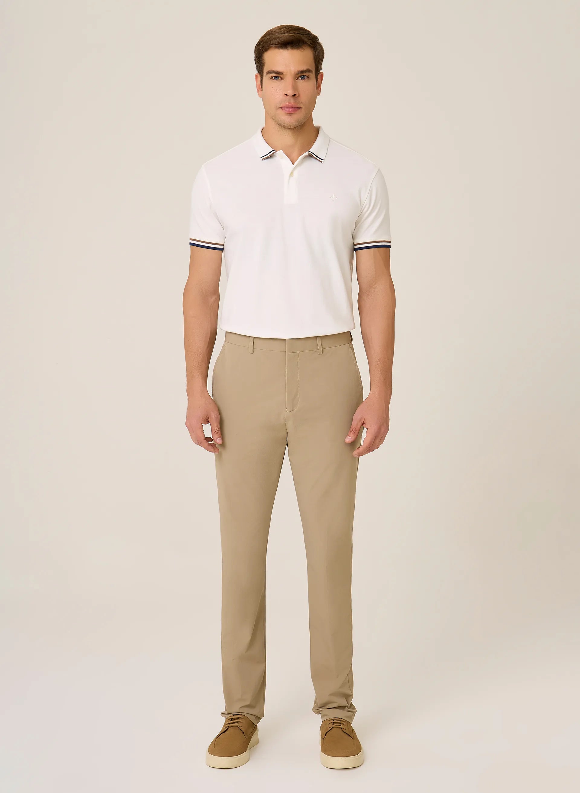 Polo Regular Fit Piquet Gola Jacquard Dudalina Masculina